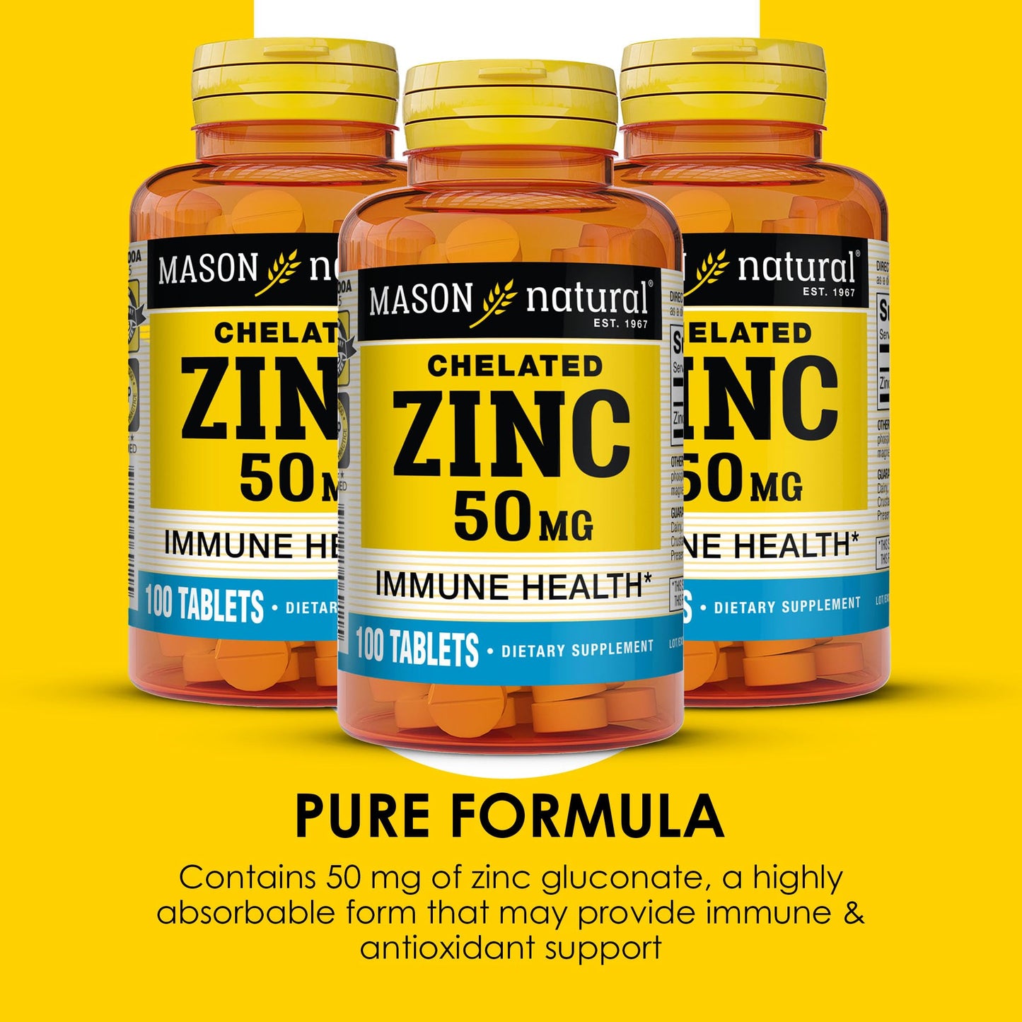 Mason Natural Zinc 50 mg Tablets, 300 Count