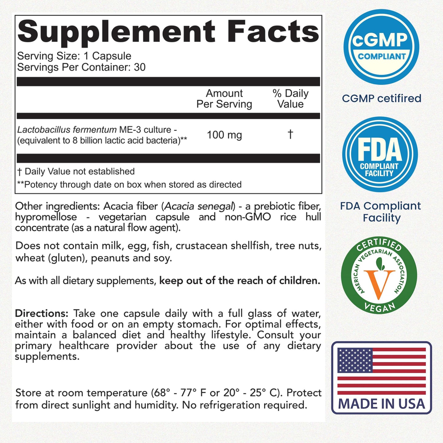 Reg'Activ Essential ME-3 Glutathione Supplement Probiotic Capsules, 30 Count