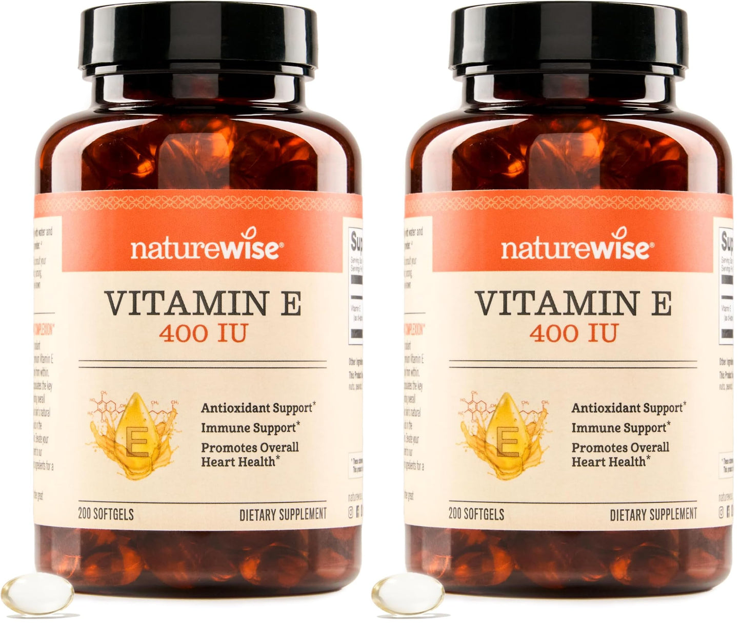 NatureWise Vitamin E Softgels 400 IU, 200 Count (Pack of 2)