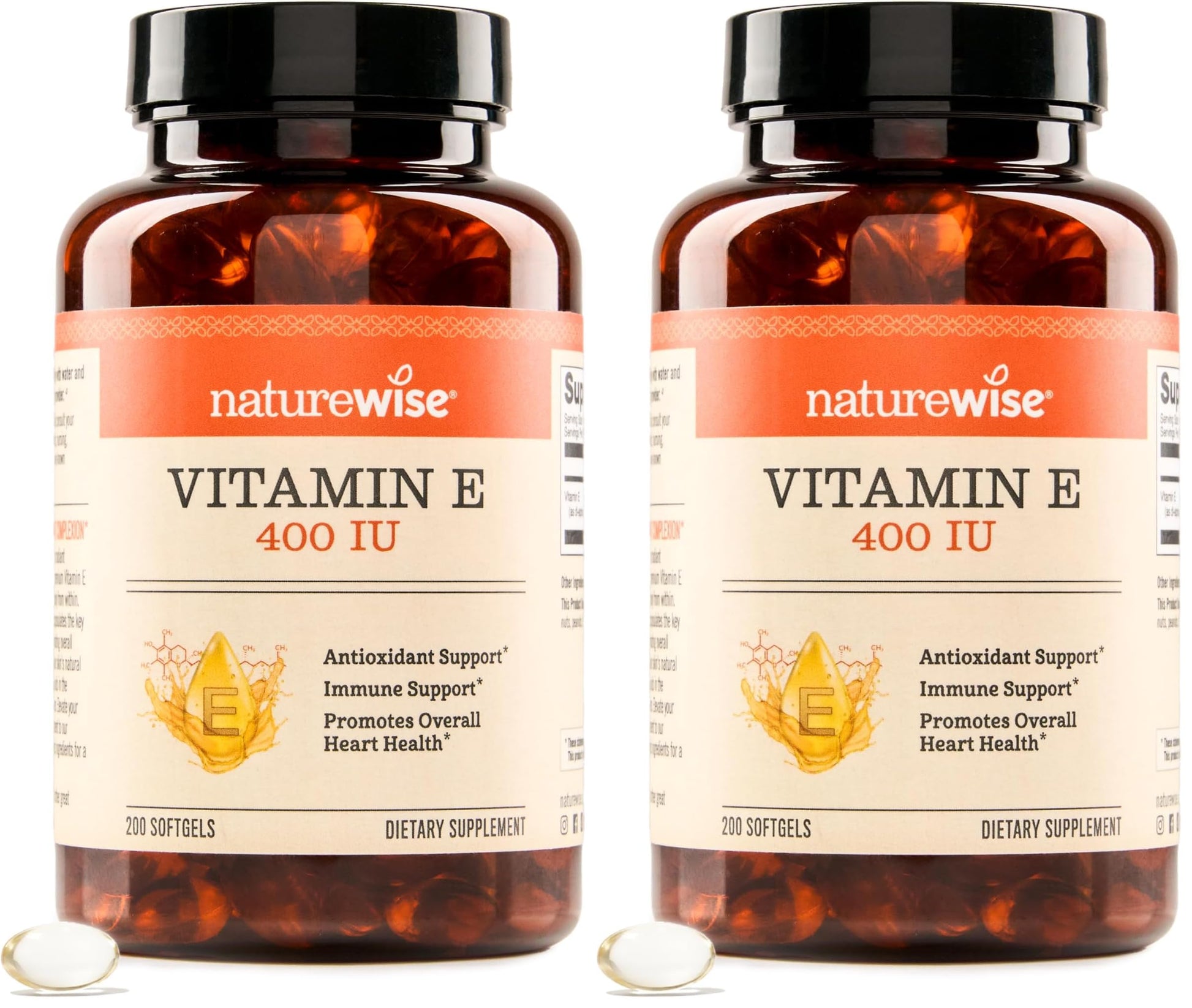 NatureWise Vitamin E Softgels 400 IU, 200 Count (Pack of 2)