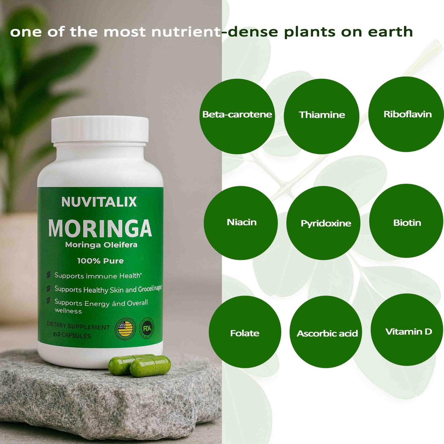 Nuvitalix Moringa Pure Capsules 60 Count