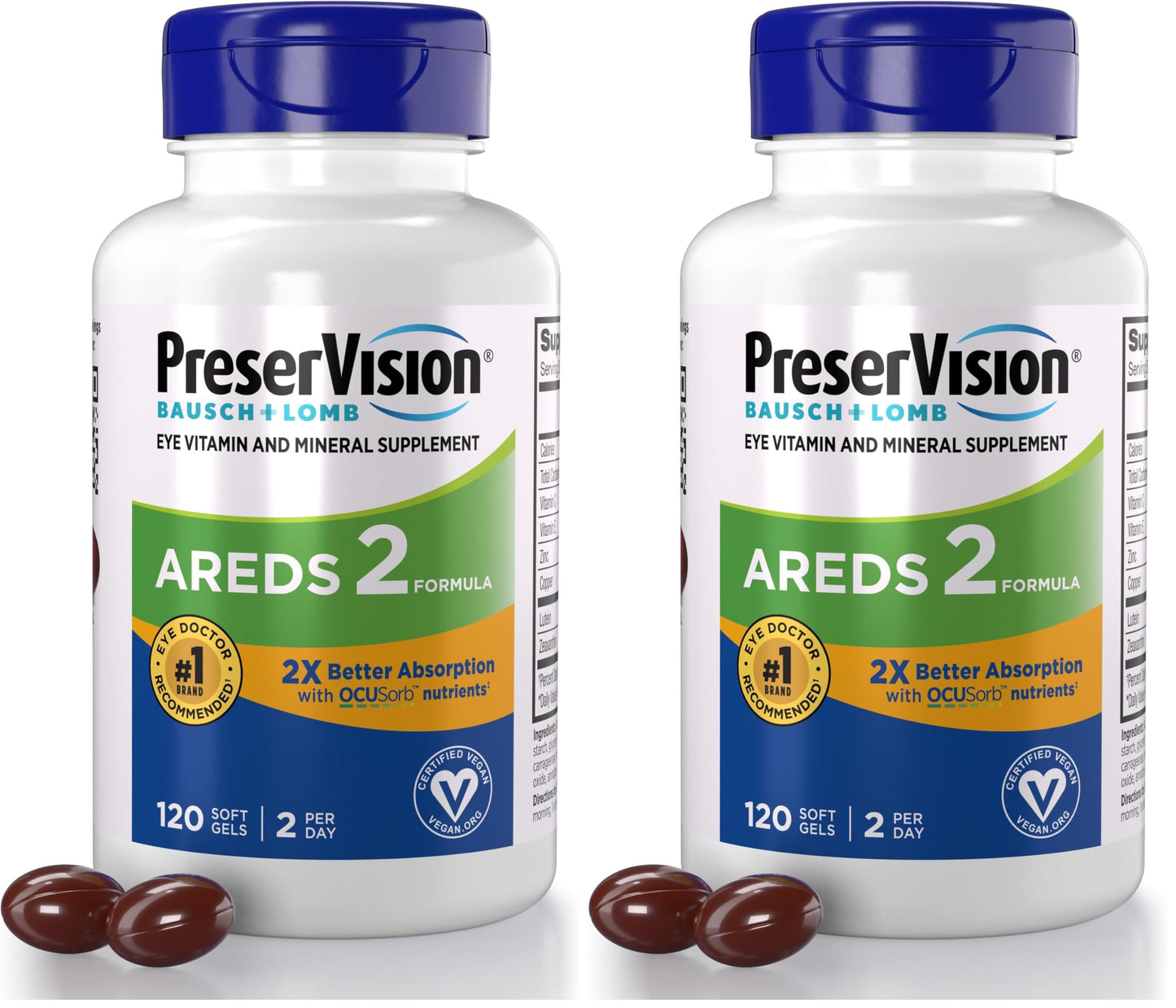 PreserVision AREDS 2 Eye Vitamin & Mineral Supplement with OCUSorb Soft Gels 240 Count