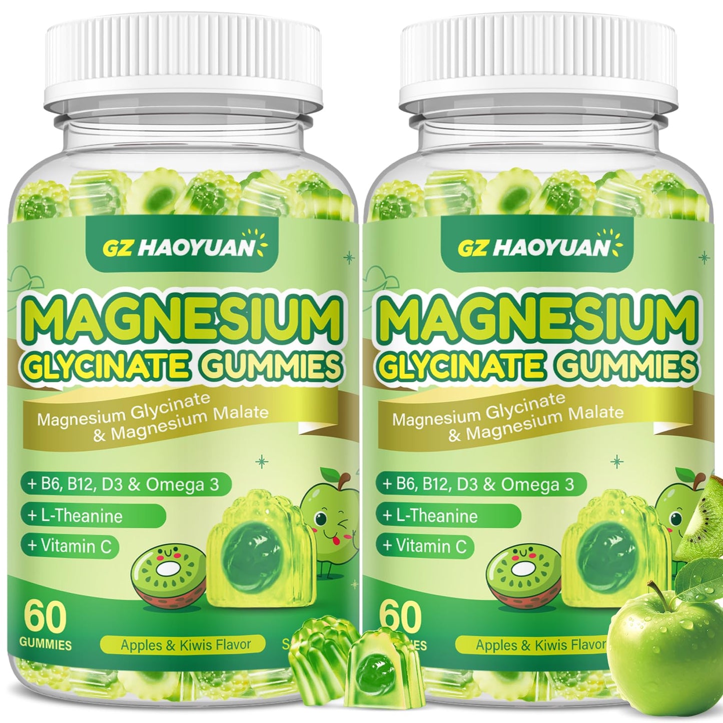 GZ HAOYUAN Magnesium Glycinate Gummies, 120 Gummies