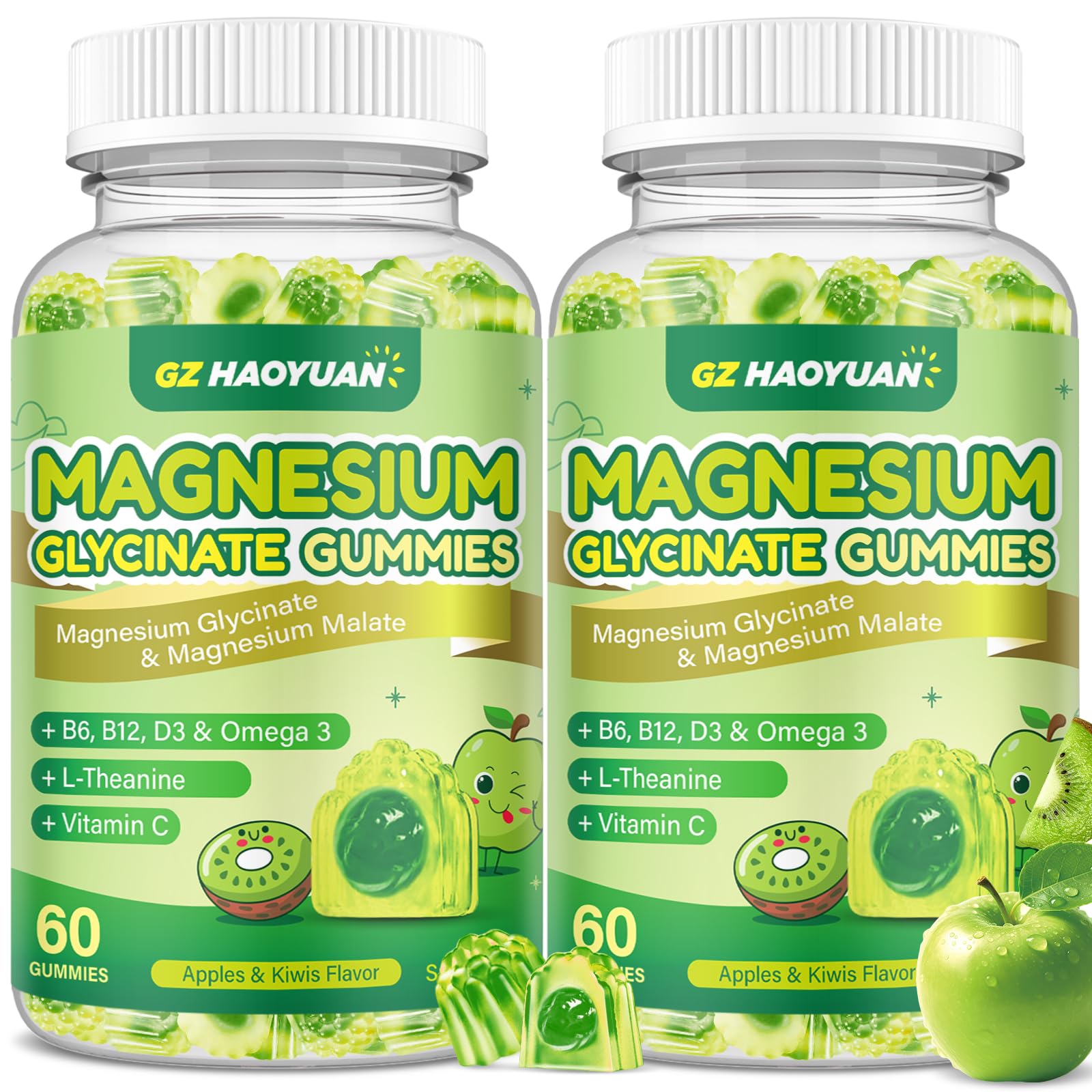 GZ HAOYUAN Magnesium Glycinate Gummies, 120 Gummies