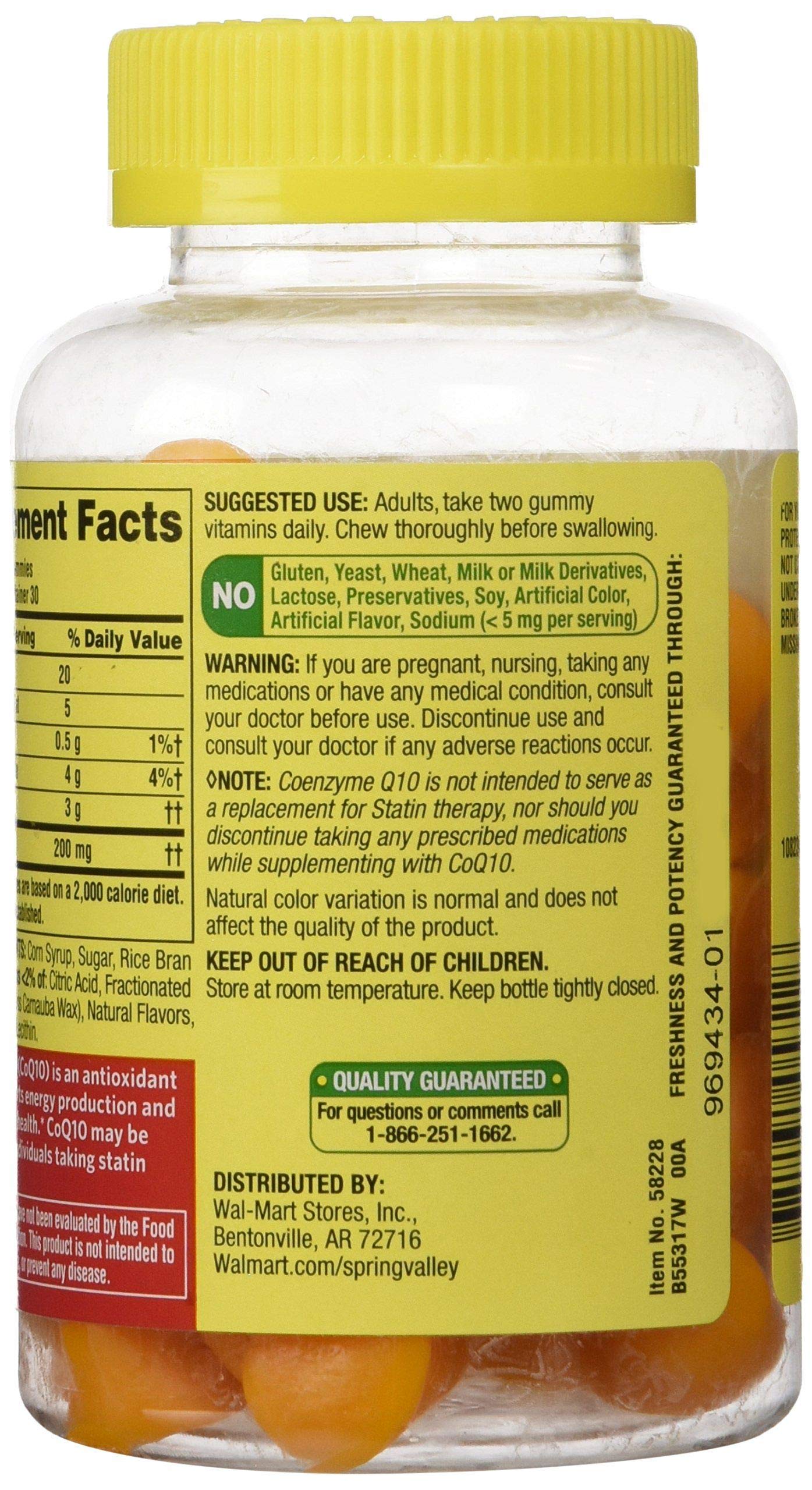 Spring Valley Co Q-10 Dietary Supplement Gummy, 60 Count