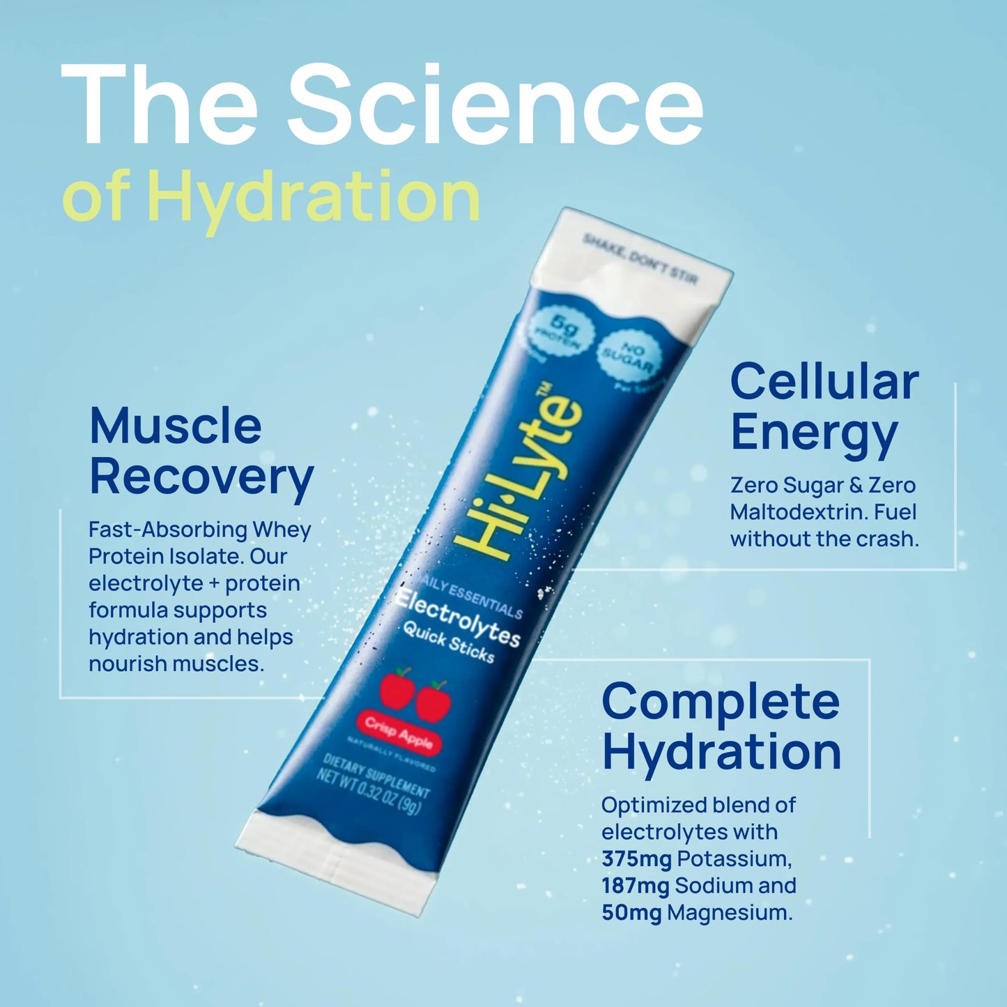 Hi-Lyte Electrolytes + Protein Quick Sticks Crisp Apple Powder
