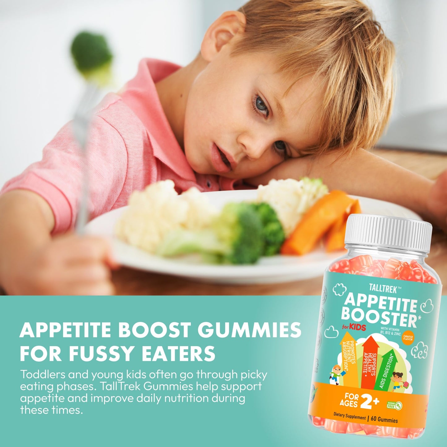 TallTrek Appetite Booster for Kids Gummies 60 Count