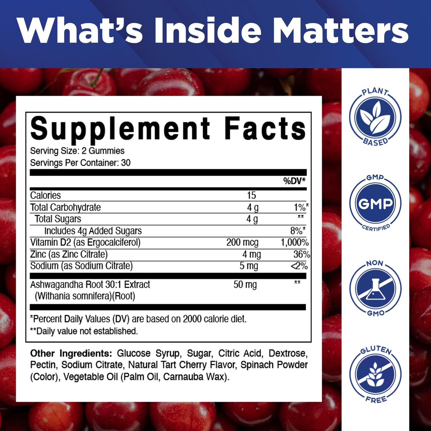 Vitamatic Ashwagandha 30:1 Extract 50 mg per Serving – Gummy, 60 Gummies