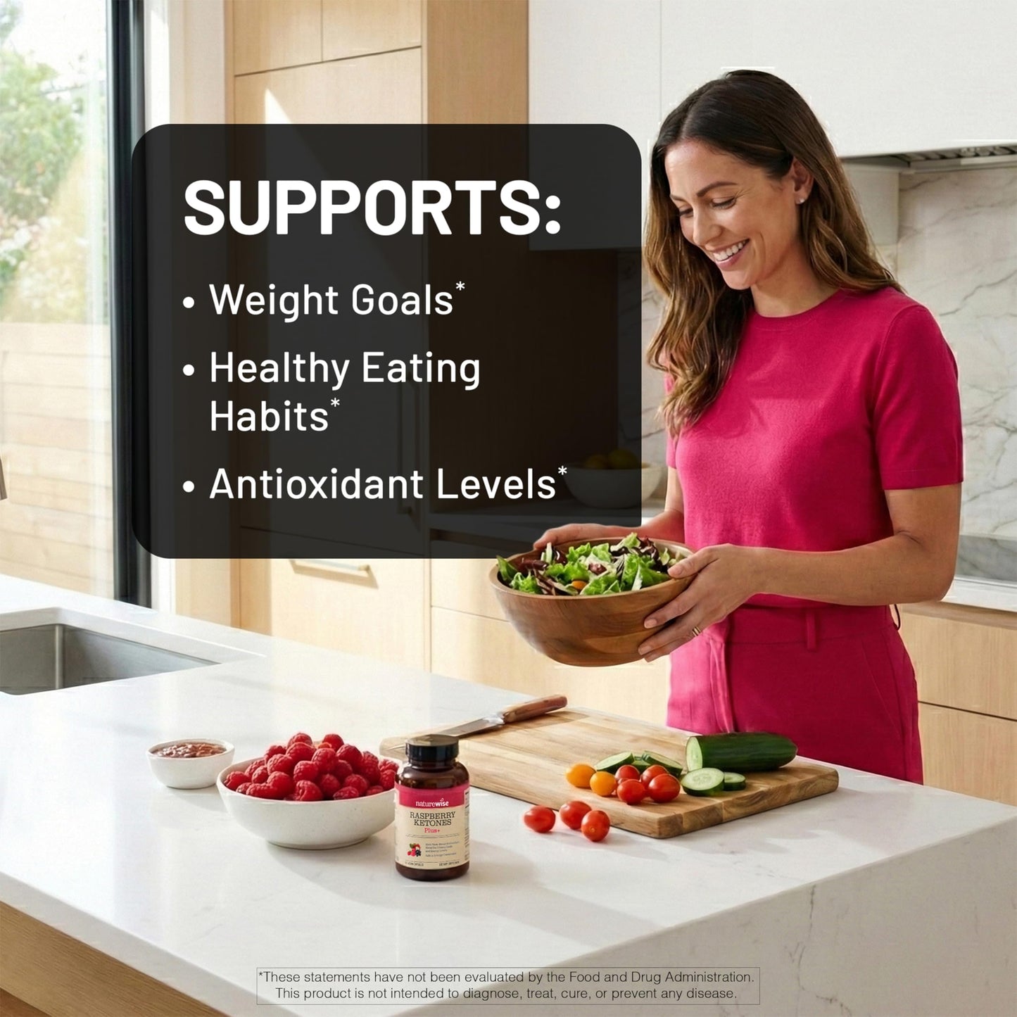 NatureWise Raspberry Ketones Plus with Green Tea Extract, Cayenne Pepper & Acai Berry 120 Capsules