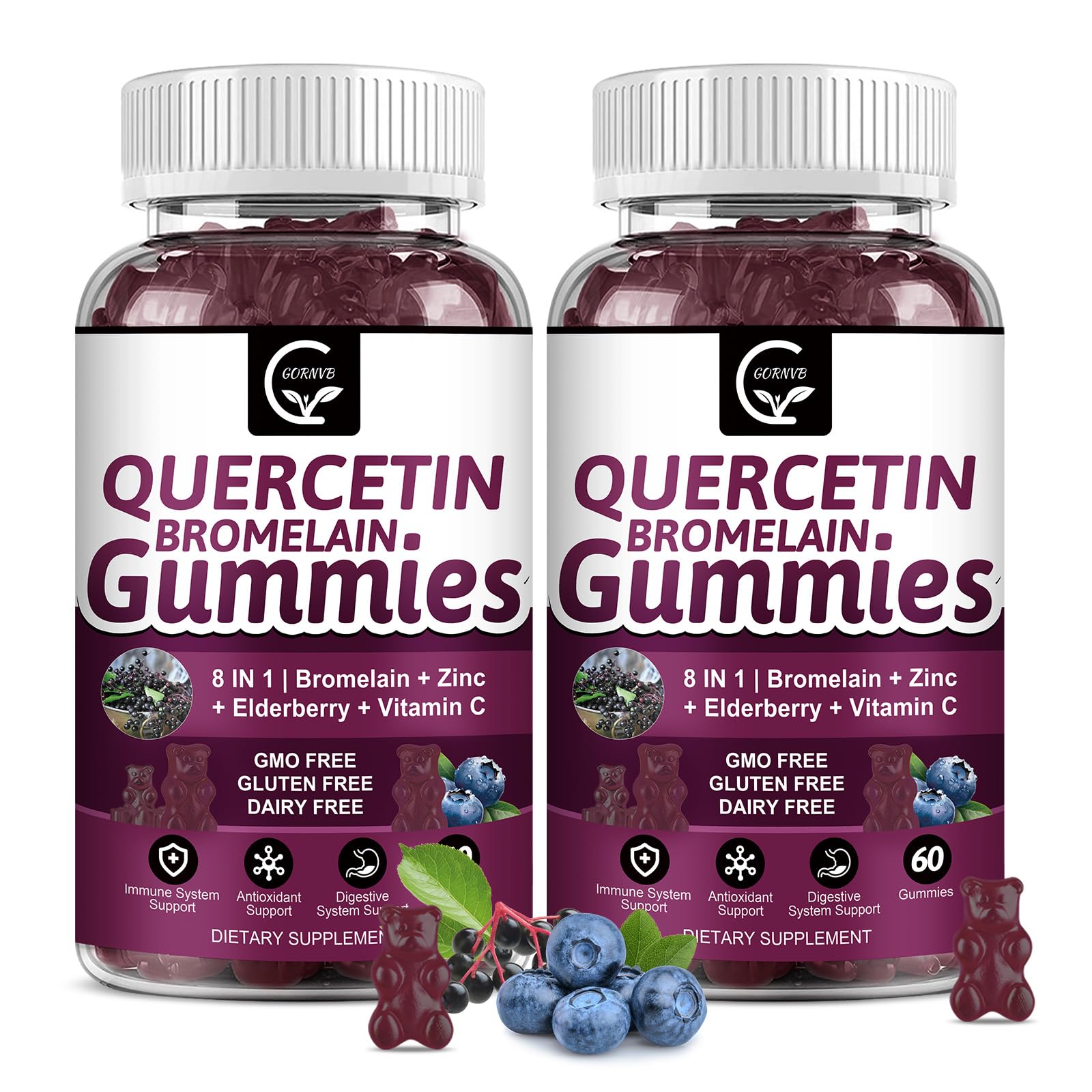 GORNVB Quercetin Gummies with Bromelain 120 Count