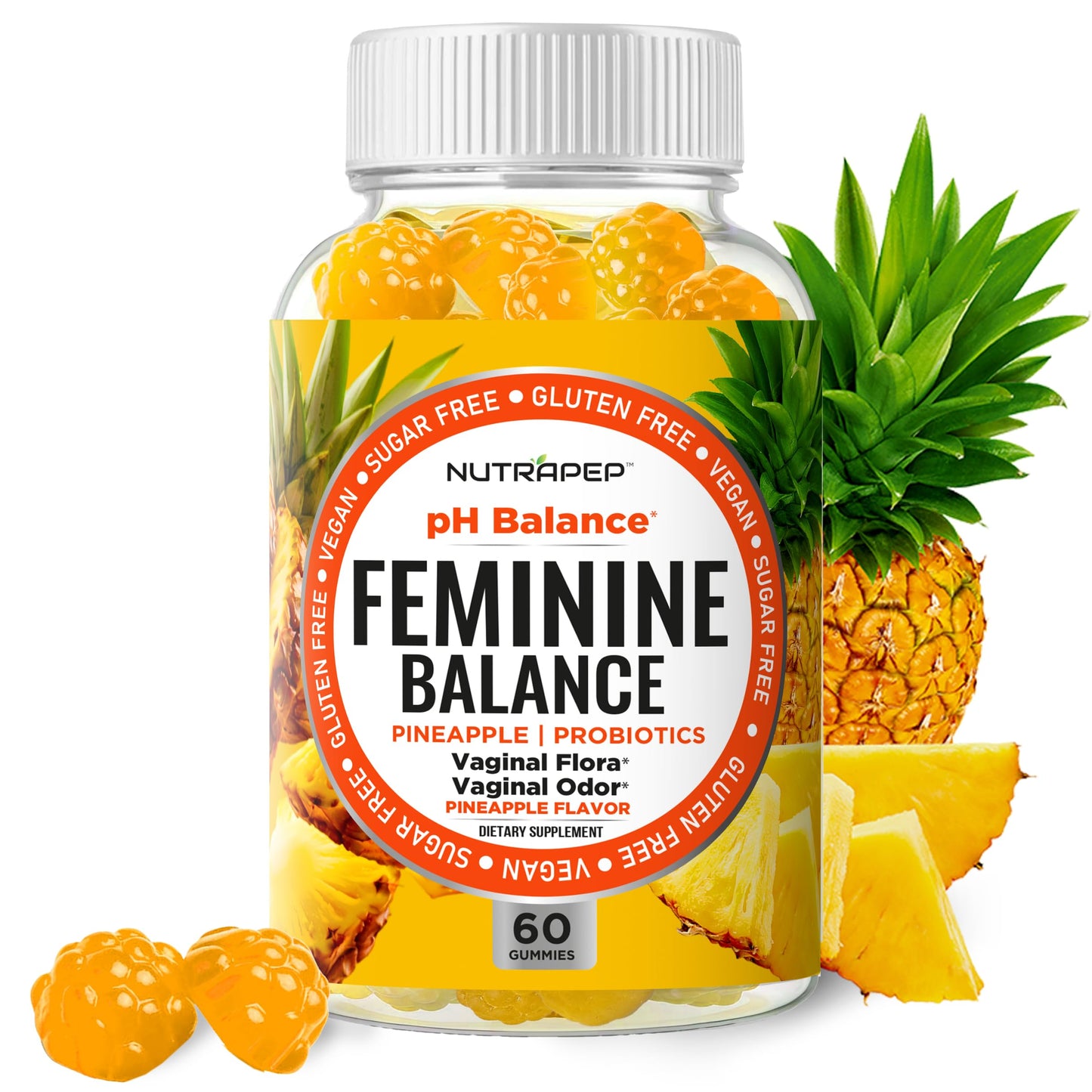NutraPep Feminine Balance Probiotics Gummies, 60 Count
