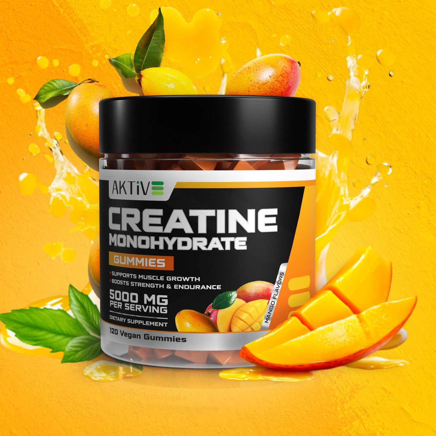 Aktive Supplements Creatine Monohydrate Gummies 120 Count