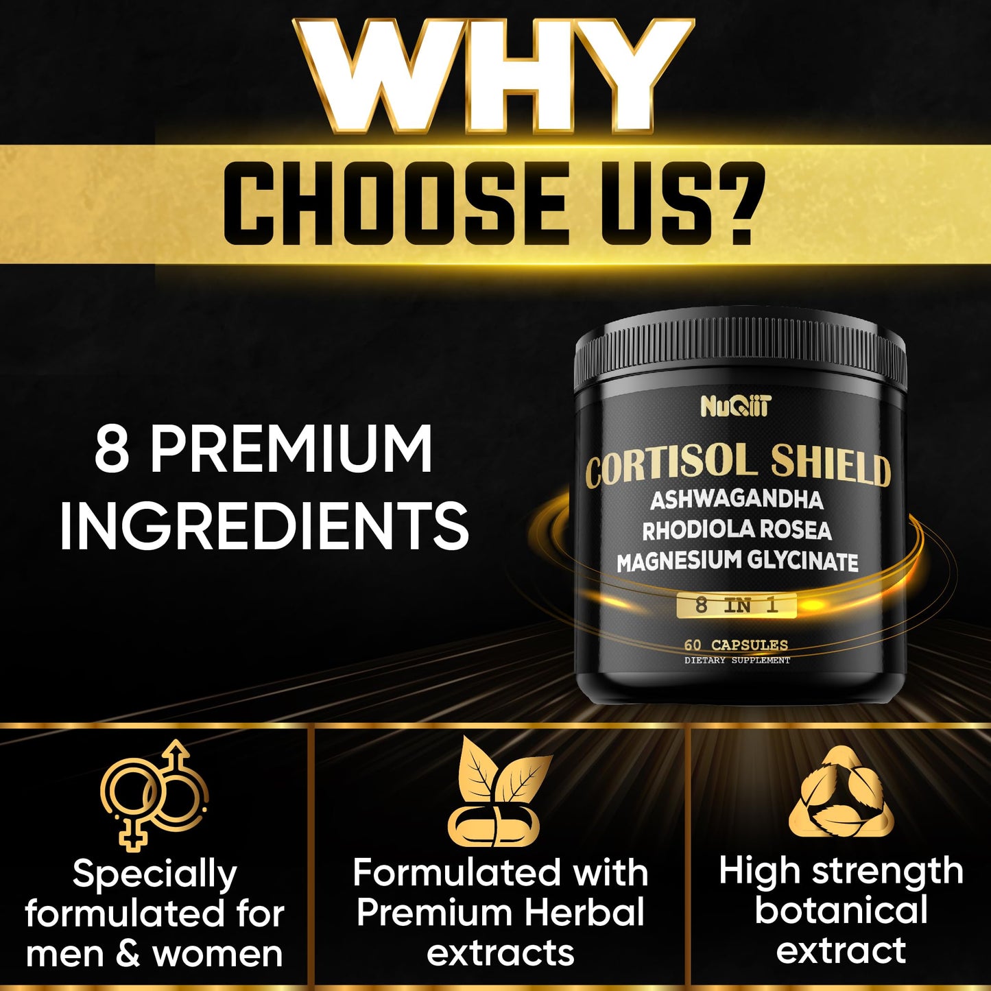 NUQIIT 8in1 Cortisol Shield Capsules 60 Count