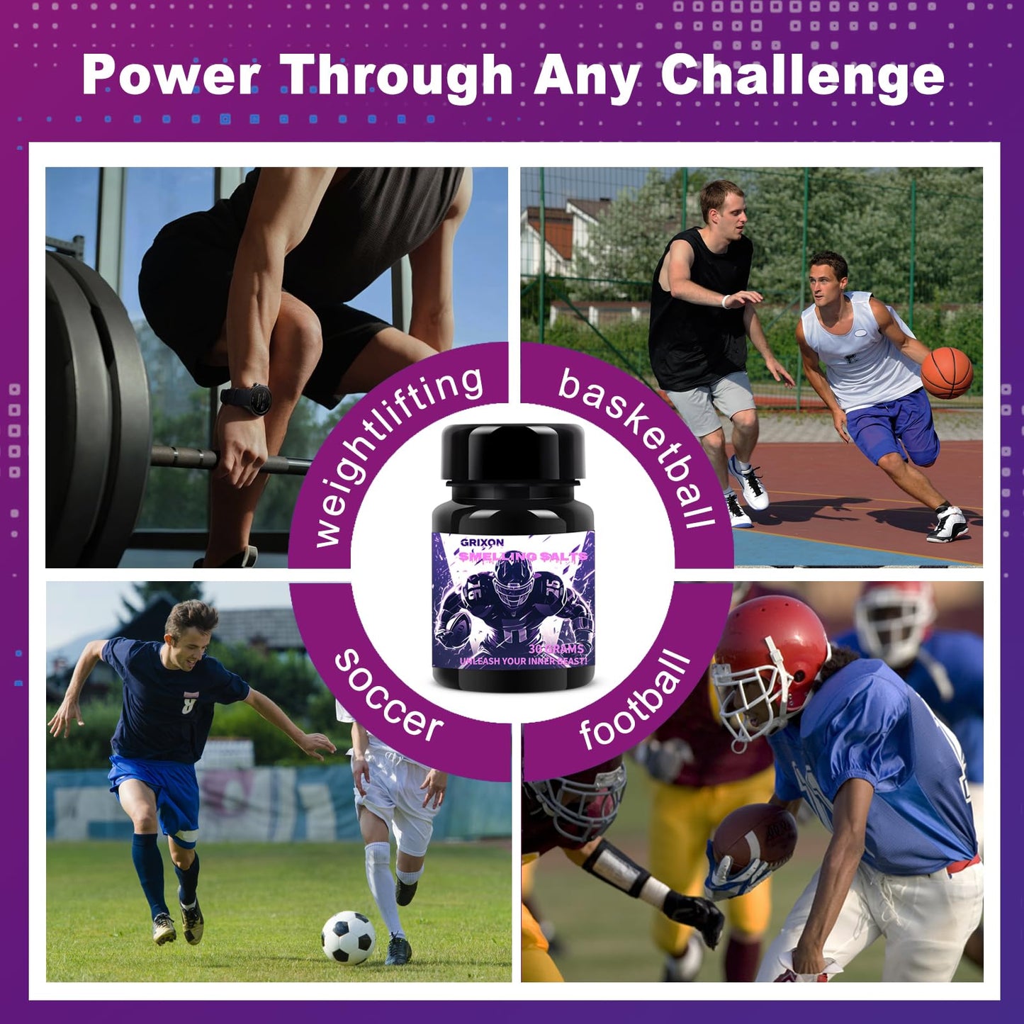 GRIXON Powerful Smelling Salts Powder for Athletes, 1 oz