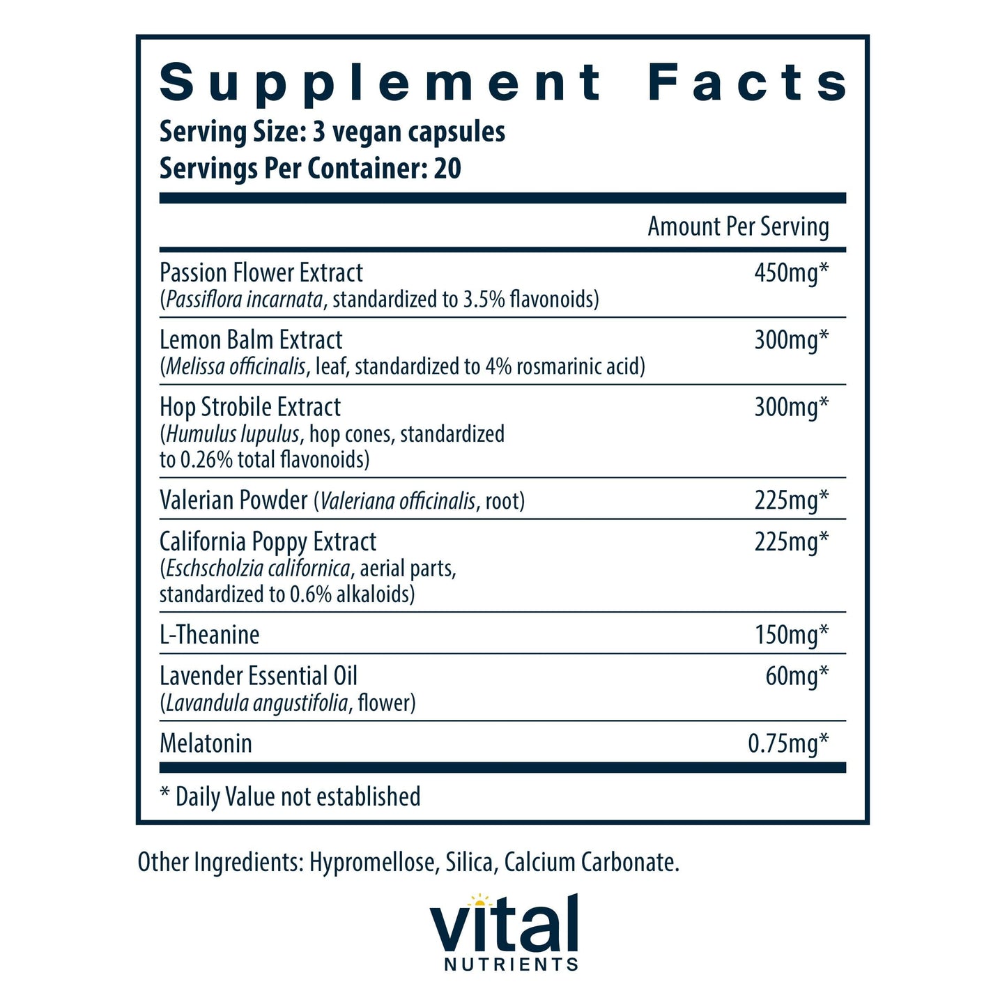 Vital Nutrients Vegan Sleep Supplement Capsule, 60 Capsules