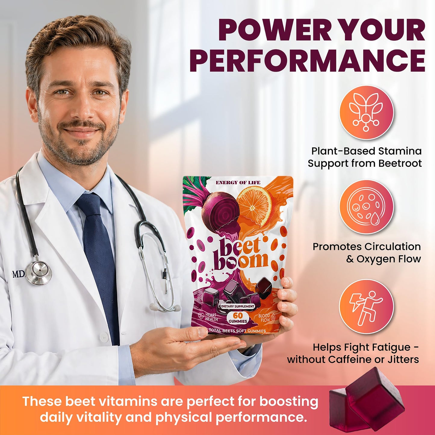 Energy of Life Beet Root Gummies, 60 Gummies