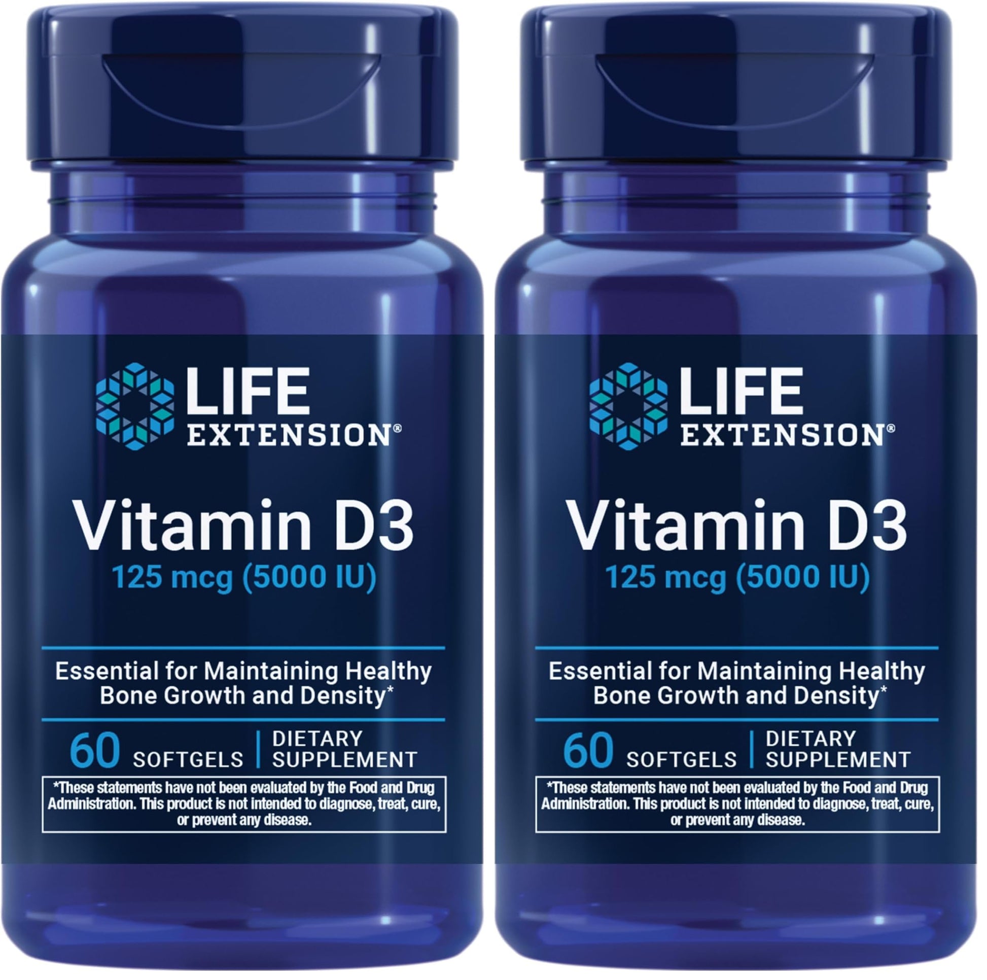 Life Extension Vitamin D3 125 mcg (5000 IU) Softgels 120