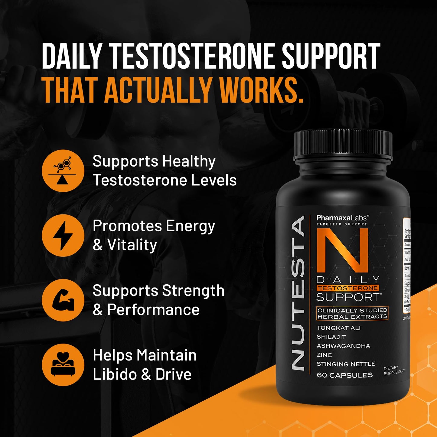 Nutesta Men's Support Supplement Capsules 60 Count