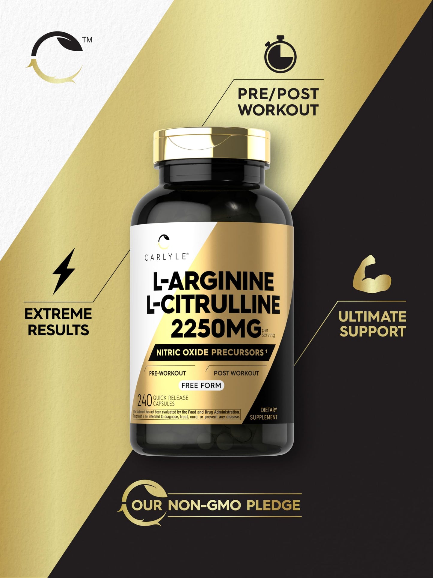 Carlyle L-Arginine L-Citrulline Supplement Capsule, 240 Capsules