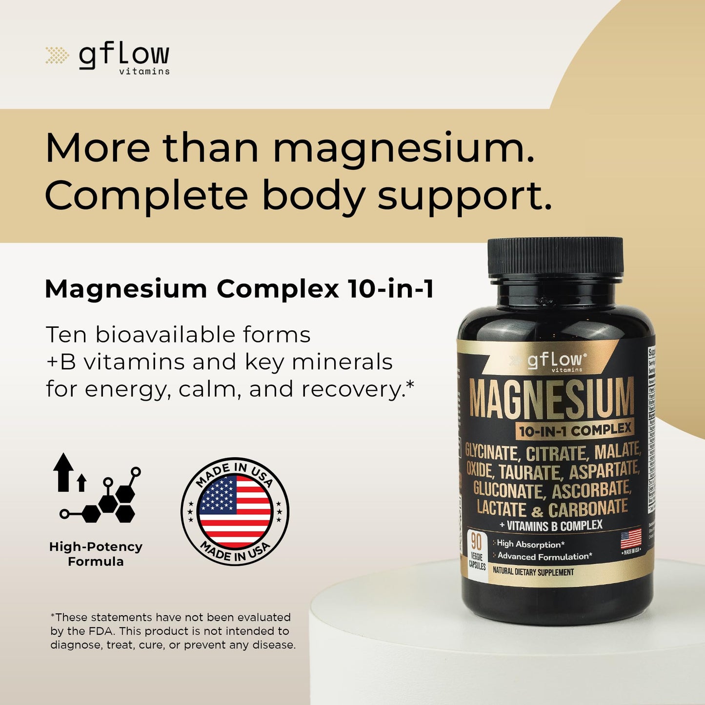 gflow vitamins Magnesium Complex Supplement Capsule 90 Count