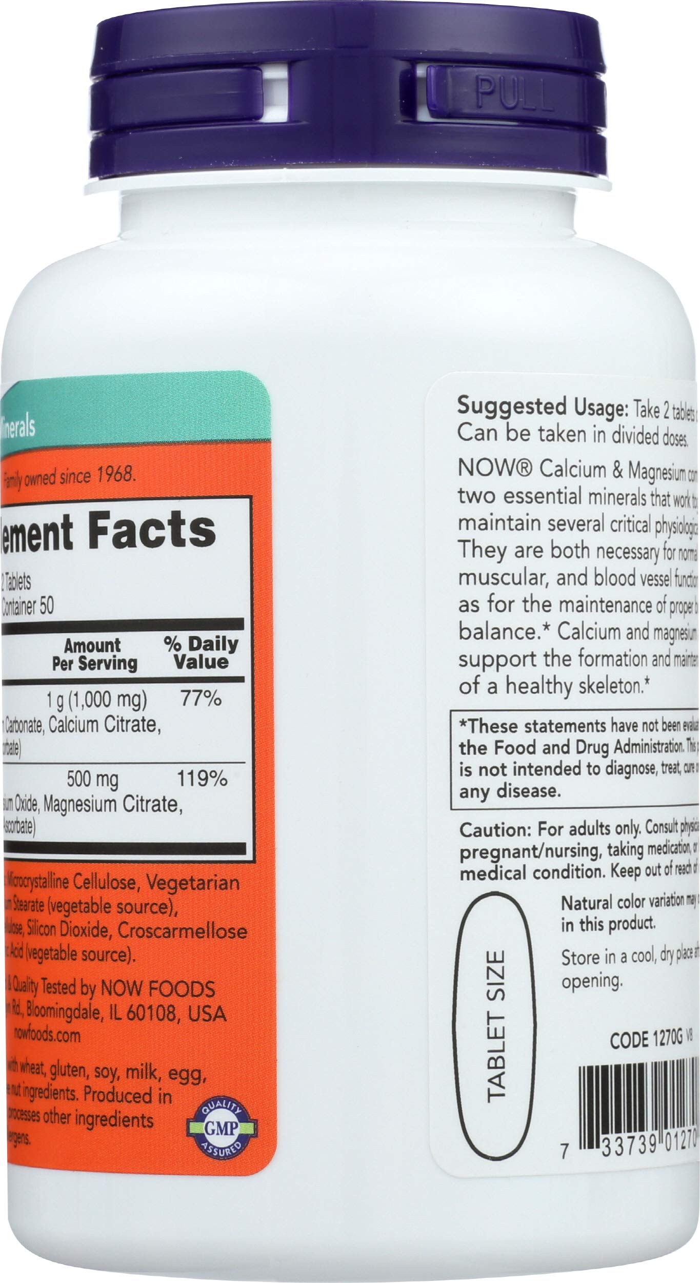 NOW Foods Cal Mag 500/250mg Capsule, 100 Capsules