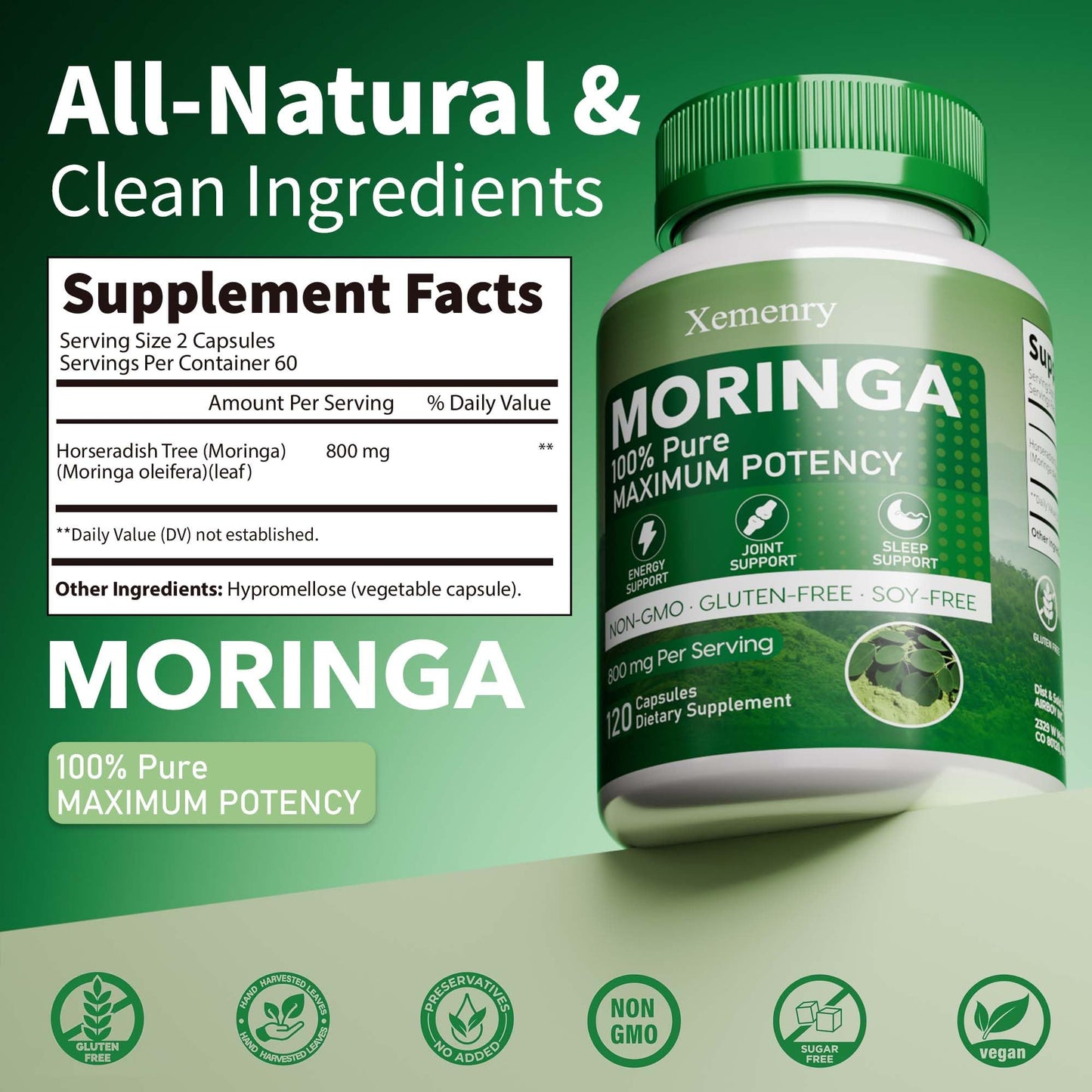 Xemenry Moringa Capsules Capsule 120 Count