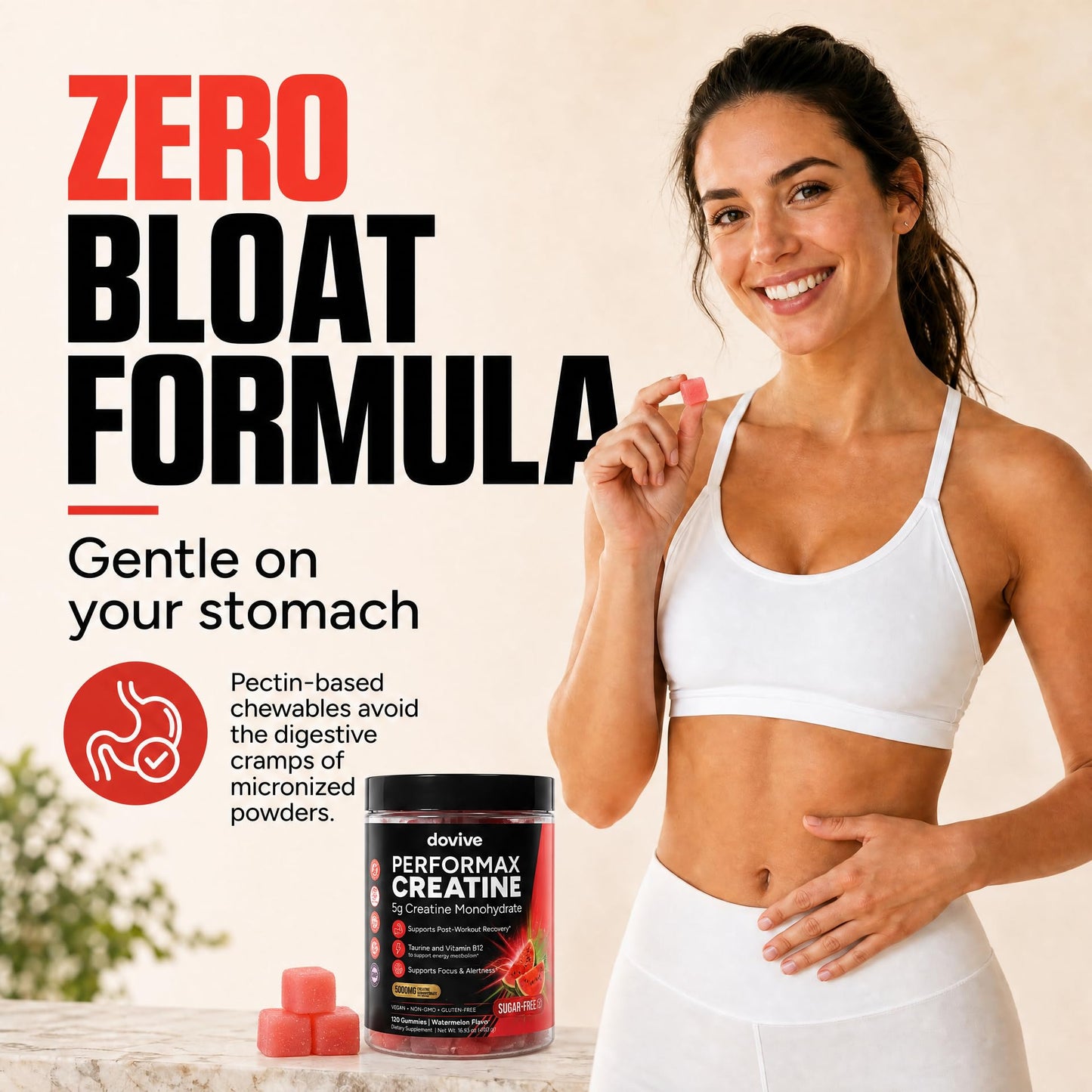DOVIVE Creatine Monohydrate Gummies 5000mg, 120 Gummies