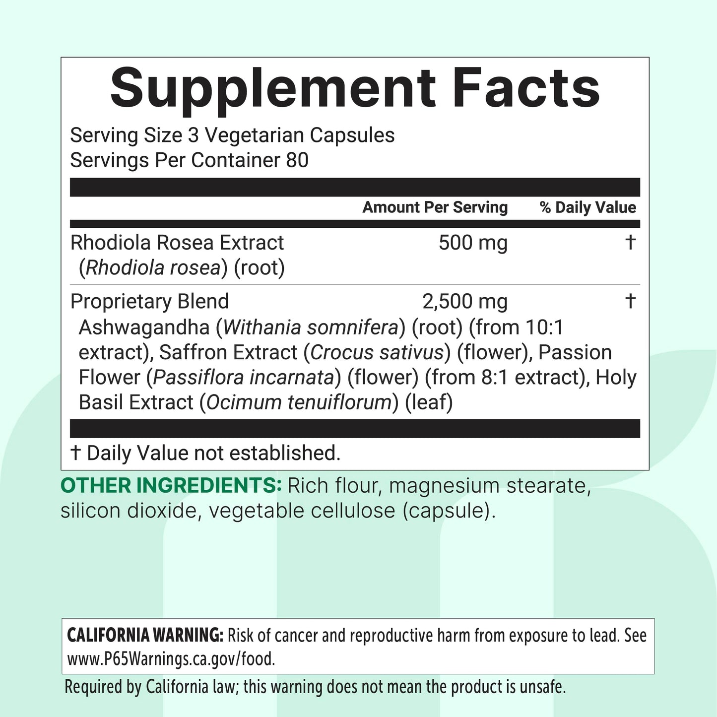 Micro Ingredients Rhodiola Rosea Supplement Capsule 240 Count