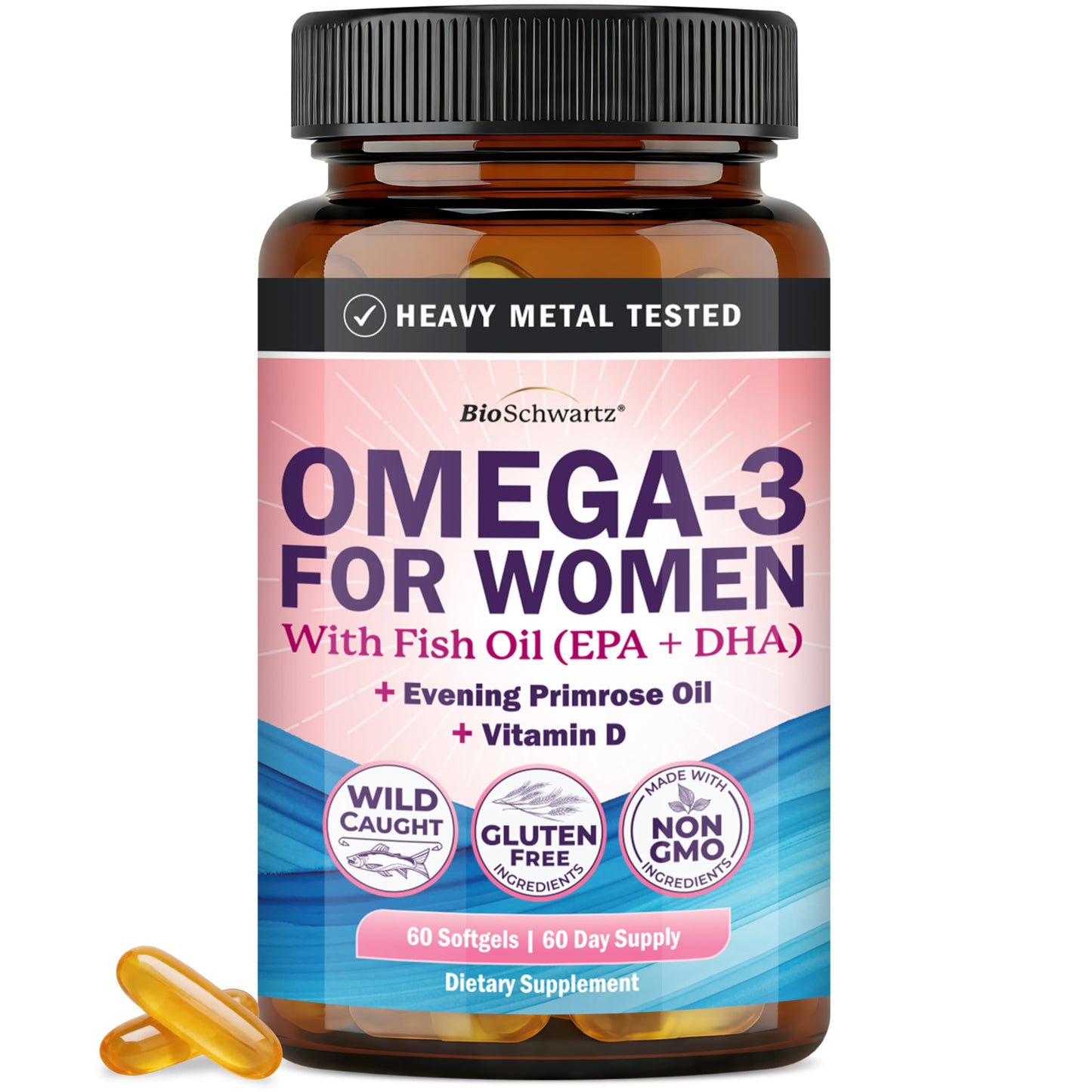 BioSchwartz Fish Oil Omega 3 Supplement for Women Capsule, 60 Count