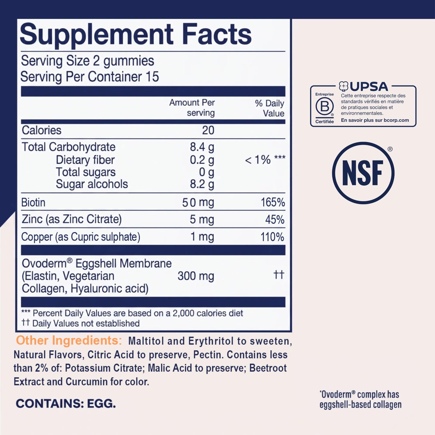 Upsa Nourished Collagen Hair Health Gummies, 30 Count