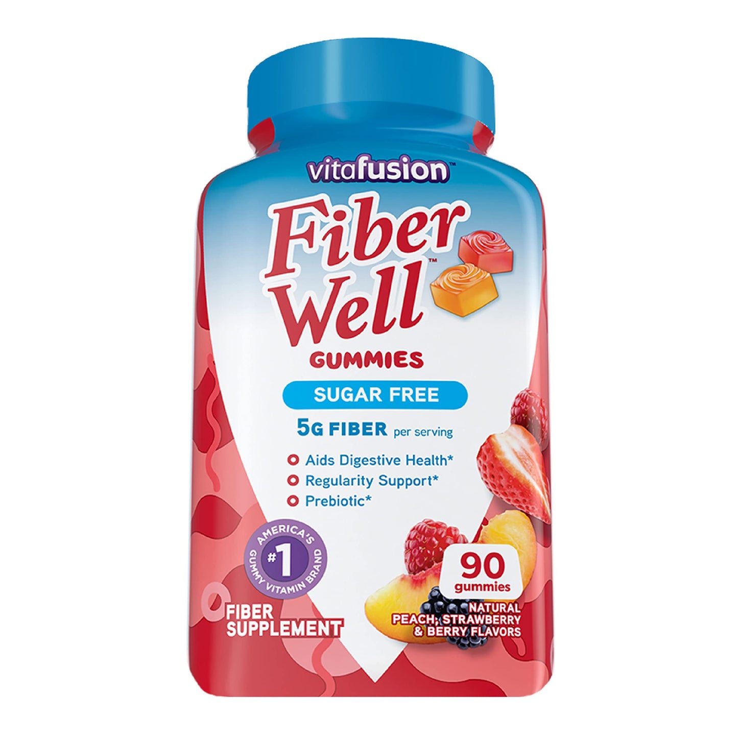 Vitafusion Fiber Well Sugar Free Fiber and 21st Century Papaya Enzyme Chewable Tablets Tropical, 190 Count