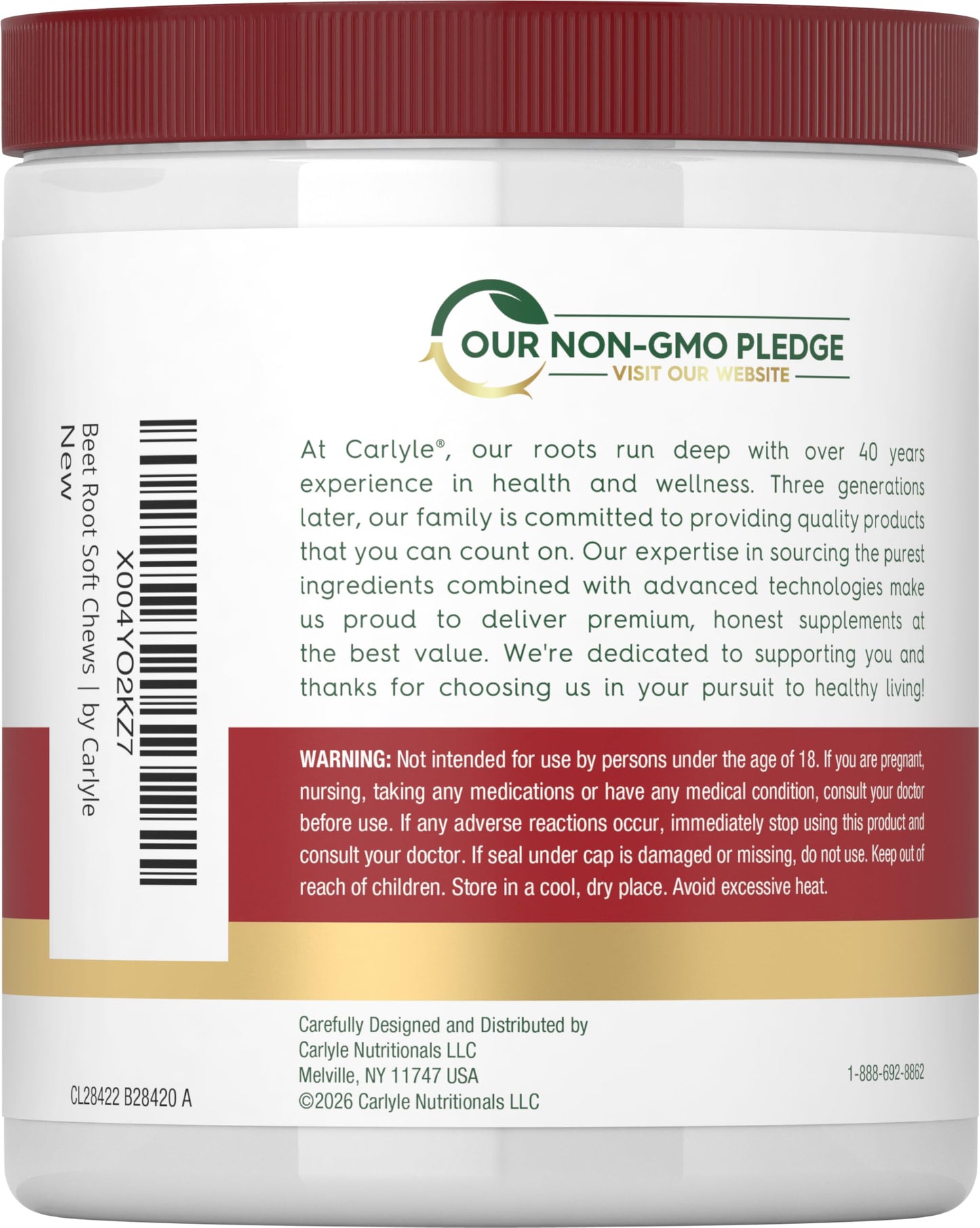 Carlyle Beet Root Soft Chews 60 Count