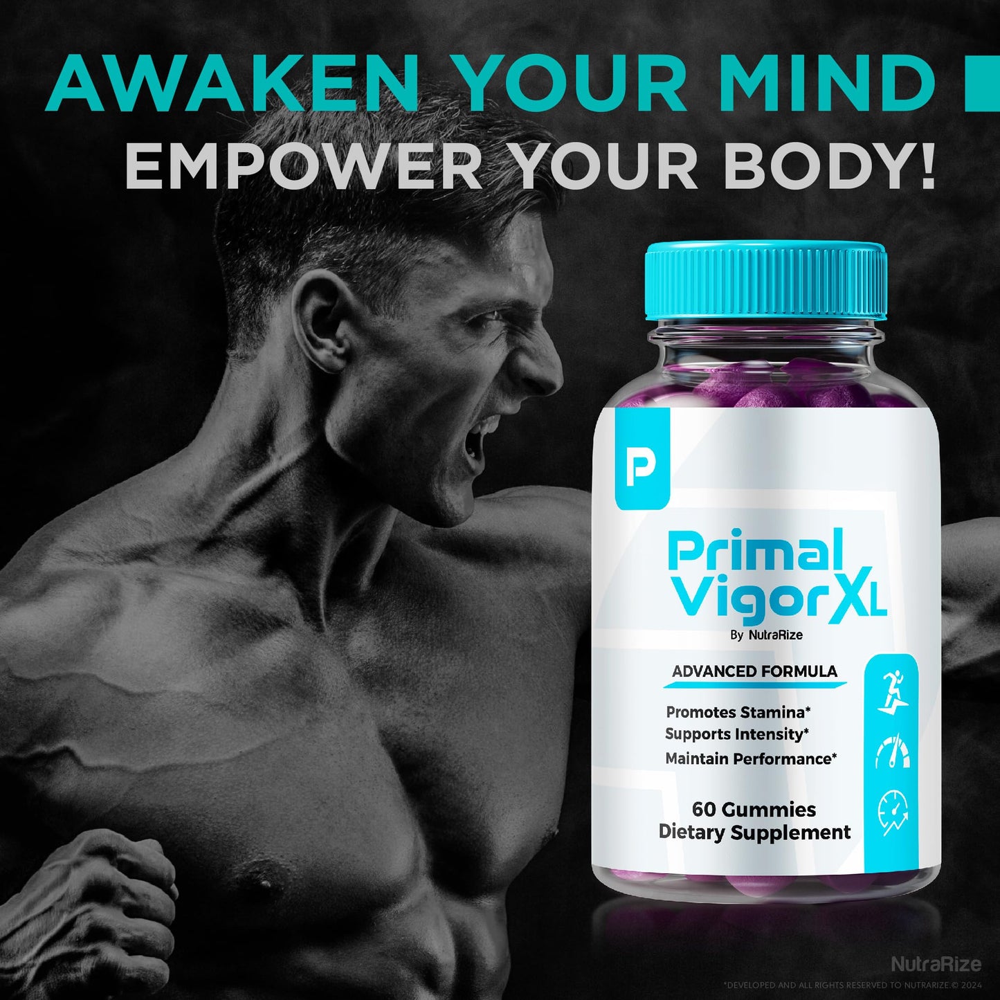 NutraRize Primal Vigor XL Gummies for Men, 60 Gummies