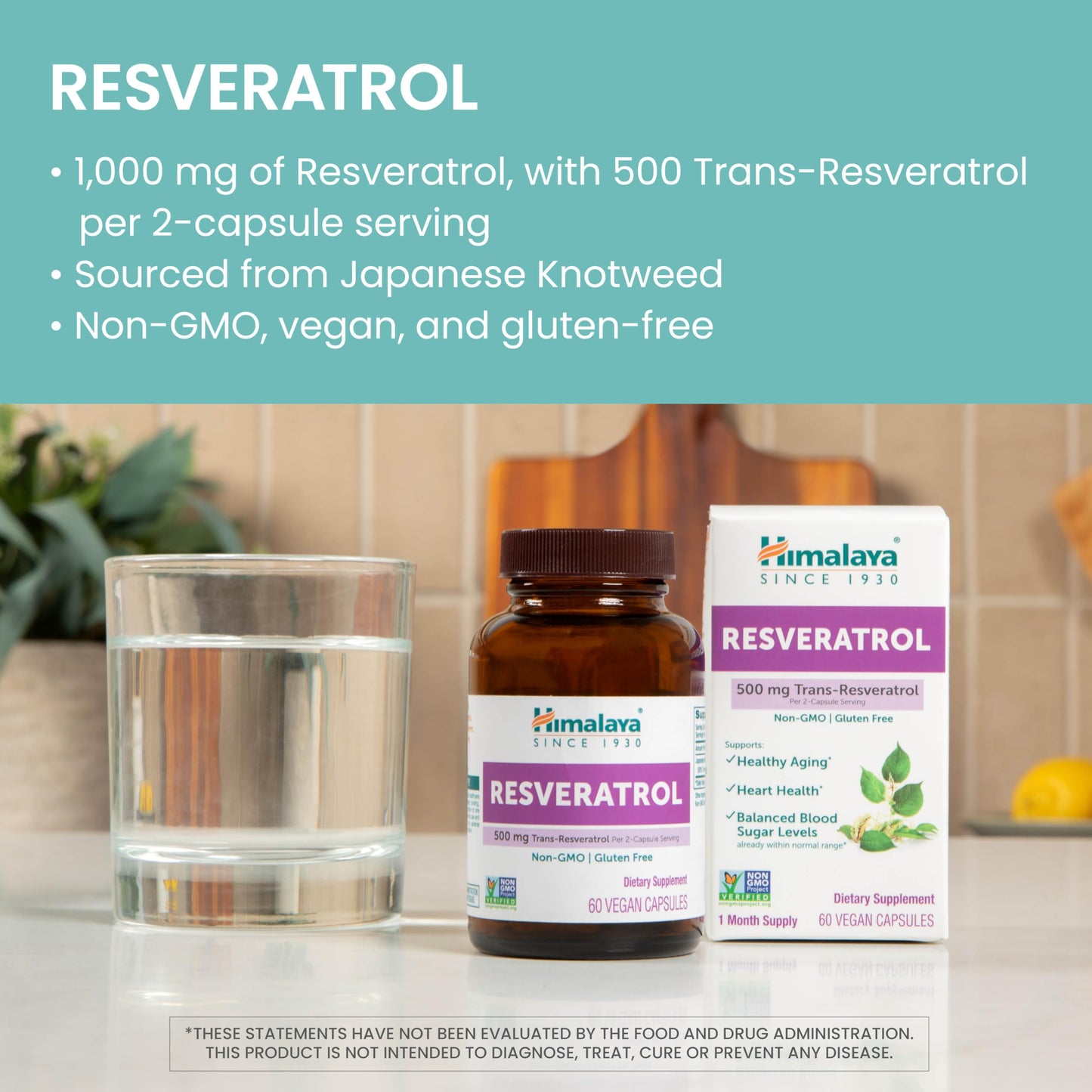Himalaya Resveratrol for Healthy Aging and Antioxidant Support, 60 Capsules