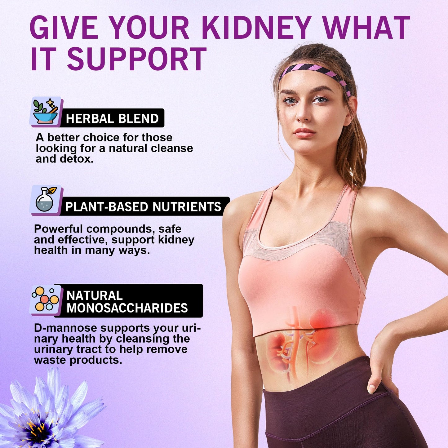 Q'ankyaq Kidney Cleanse Detox & Repair D-Mannose Gummies for Women, Urinary Health & Kidney Stone Support, 60 Gummies
