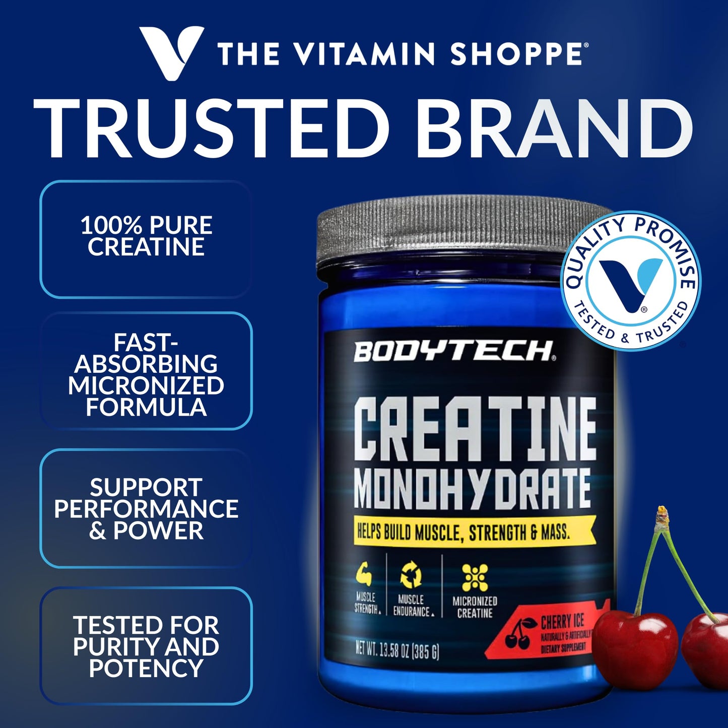 BodyTech Creatine Monohydrate Powder, 55 Servings