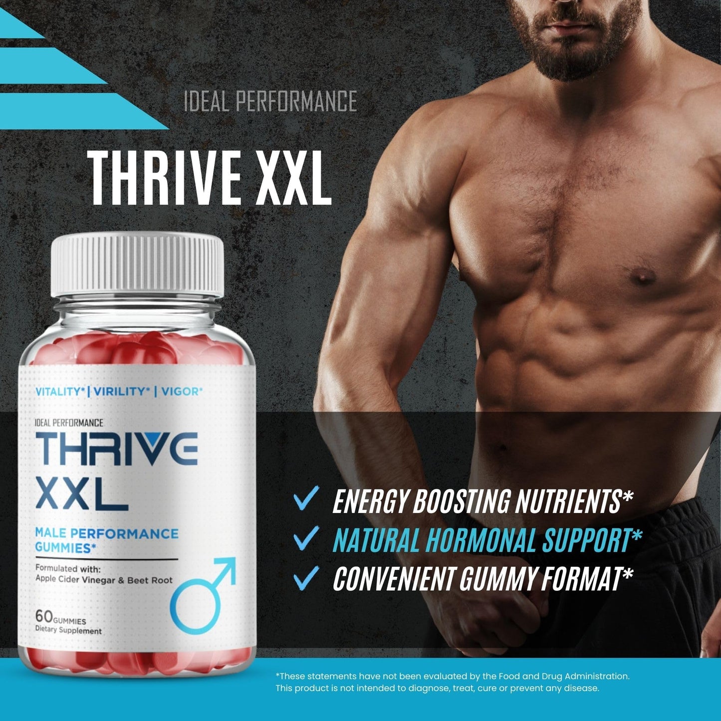 IDEAL PERFORMANCE Thrive XXL Gummy, 60 Count