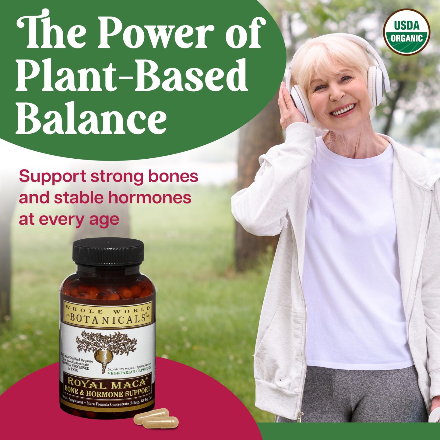 Whole World Botanicals Royal Maca Bone Support Capsules 90 Count