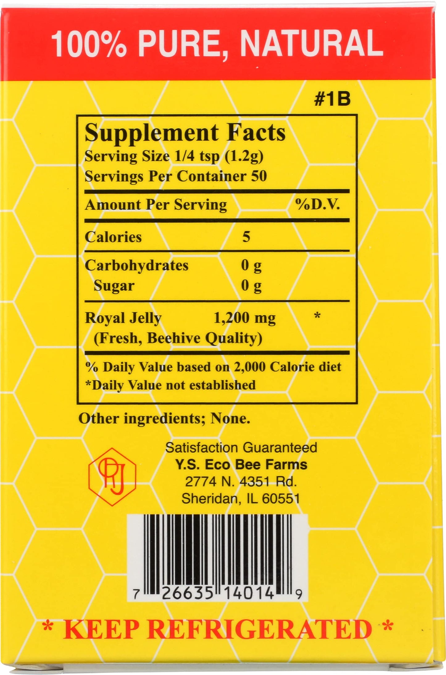 YS Eco Bee Farms Royal Jelly 60,000 mg Liquid, 2 oz