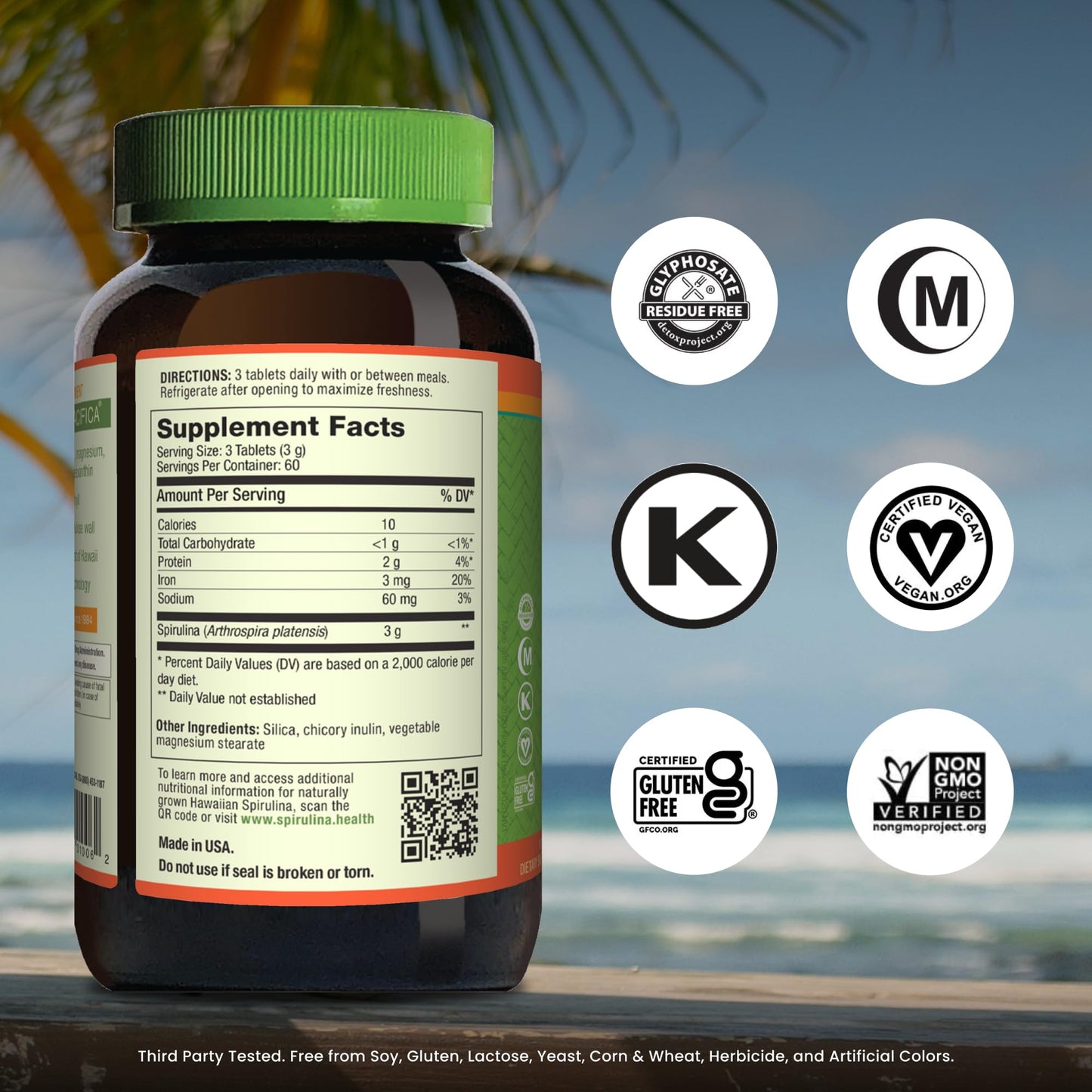 Nutrex Hawaii Pure Hawaiian Spirulina Tablets, 180 Count