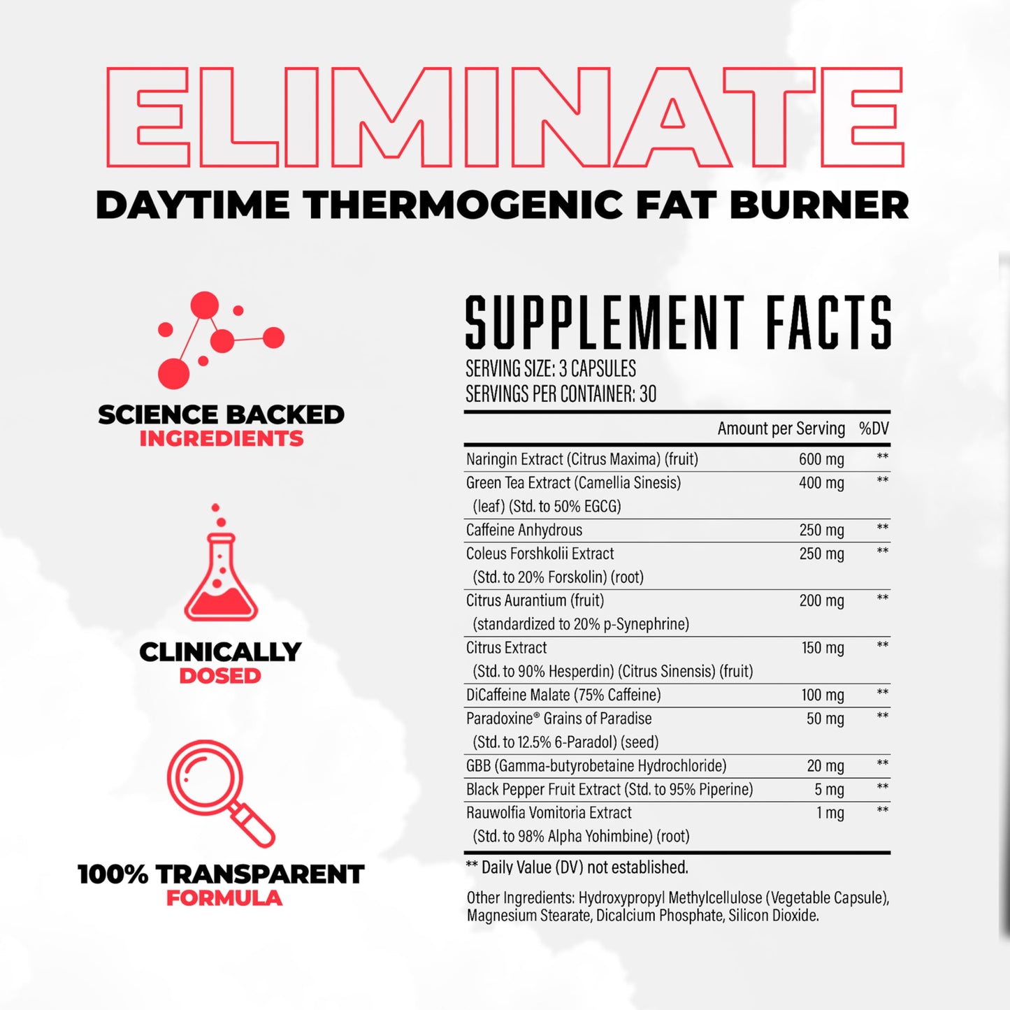 Huge Supplements Eliminate Thermogenic Fat Burner For Men Capsule 90 Count