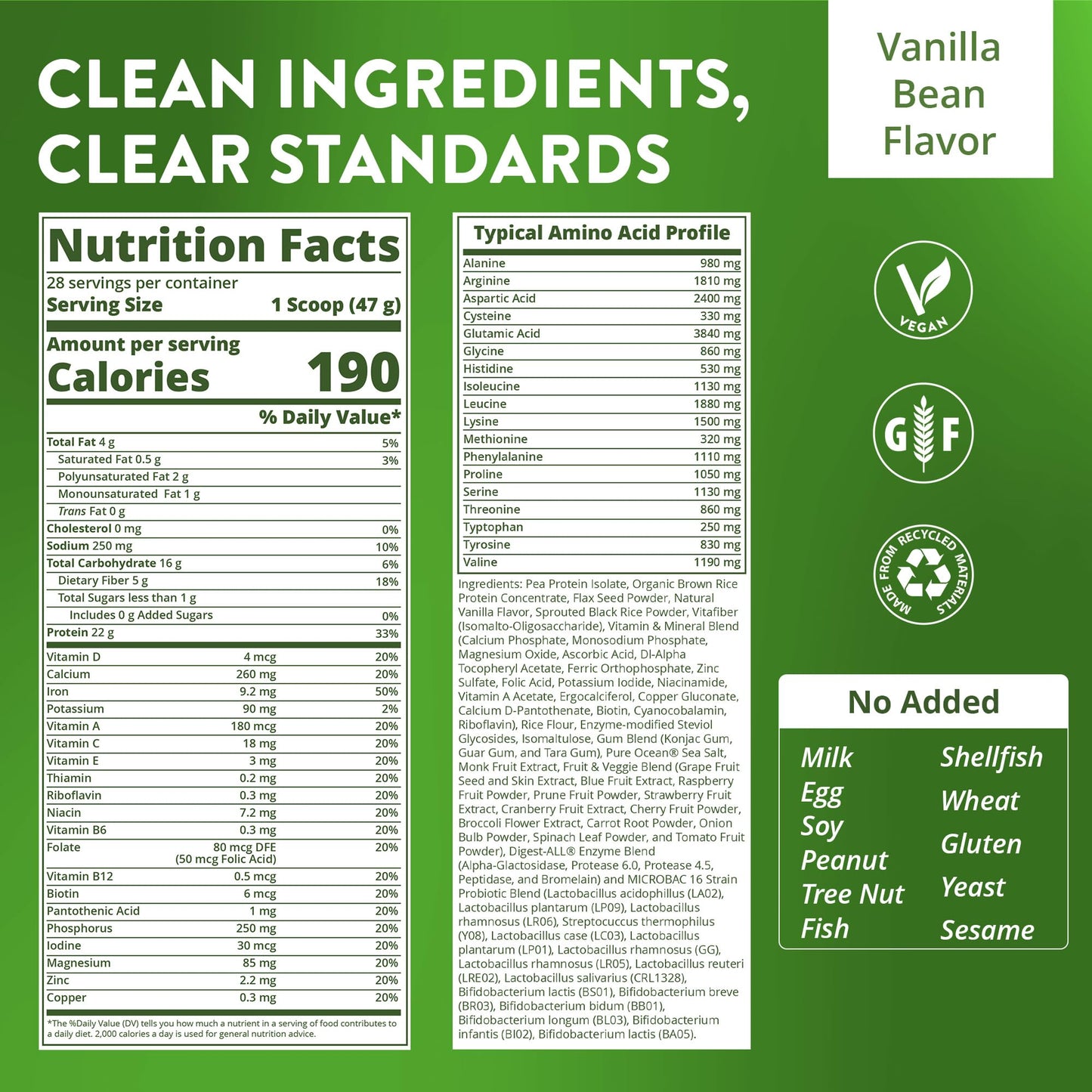 MRM Veggie Meal Replacement Protein Powder - Vanilla Bean, 3 lb