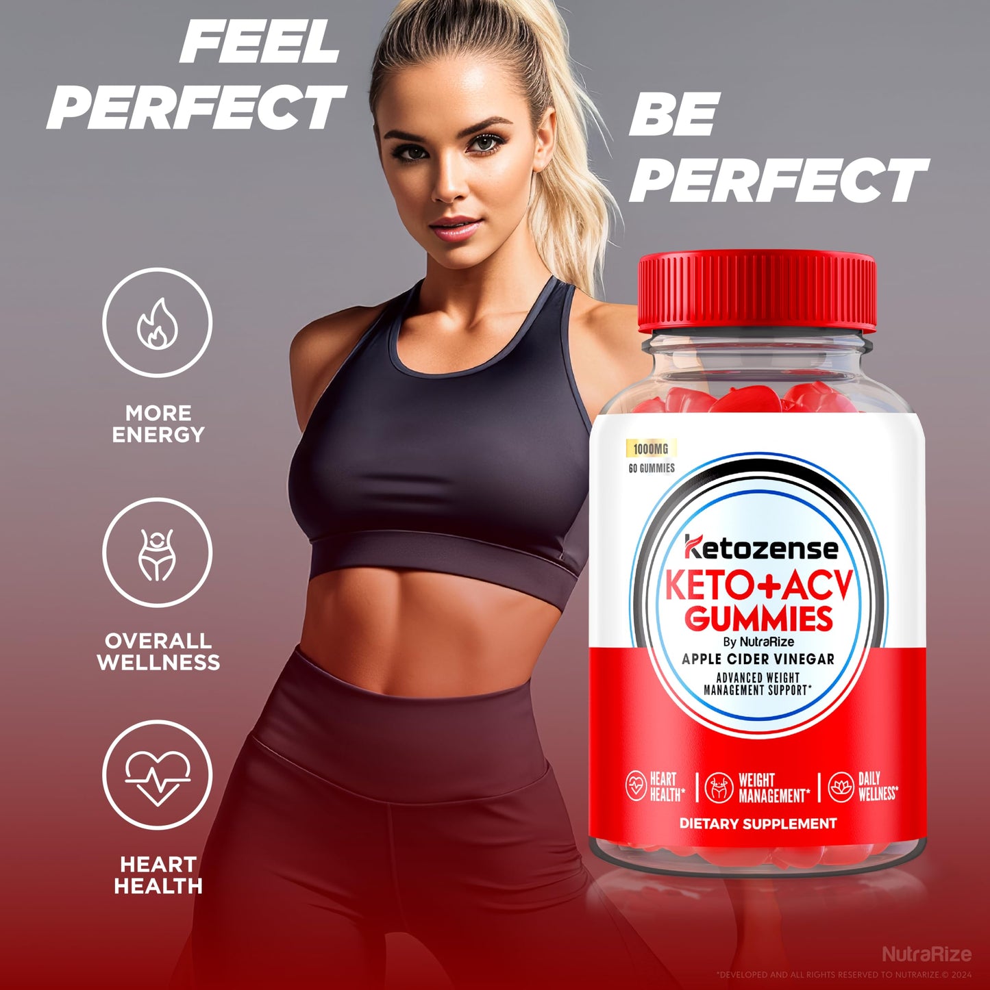 NutraRize Ketozense Keto ACV Gummies Gummy 180