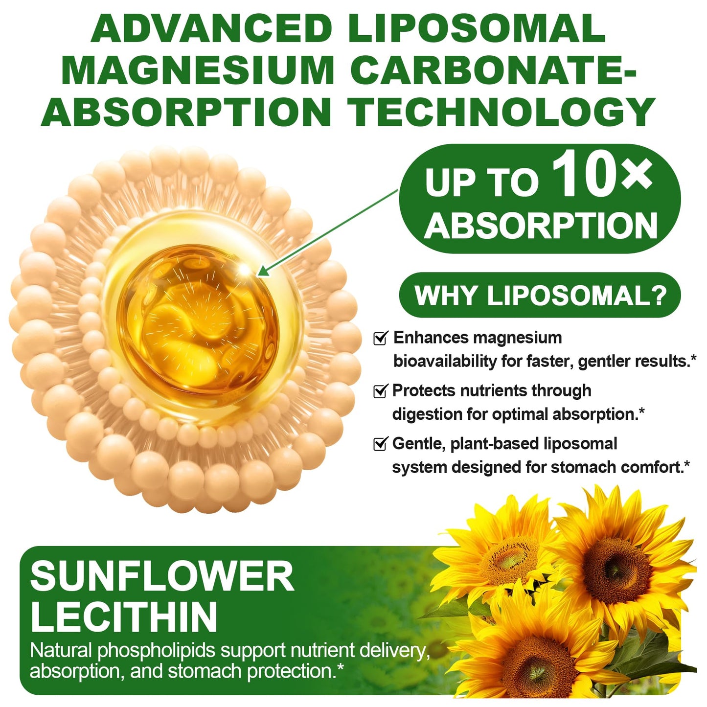 SKLIA Liposomal Magnesium Carbonate 500 mg, Muscle & Nerve Support, Gummies, 120