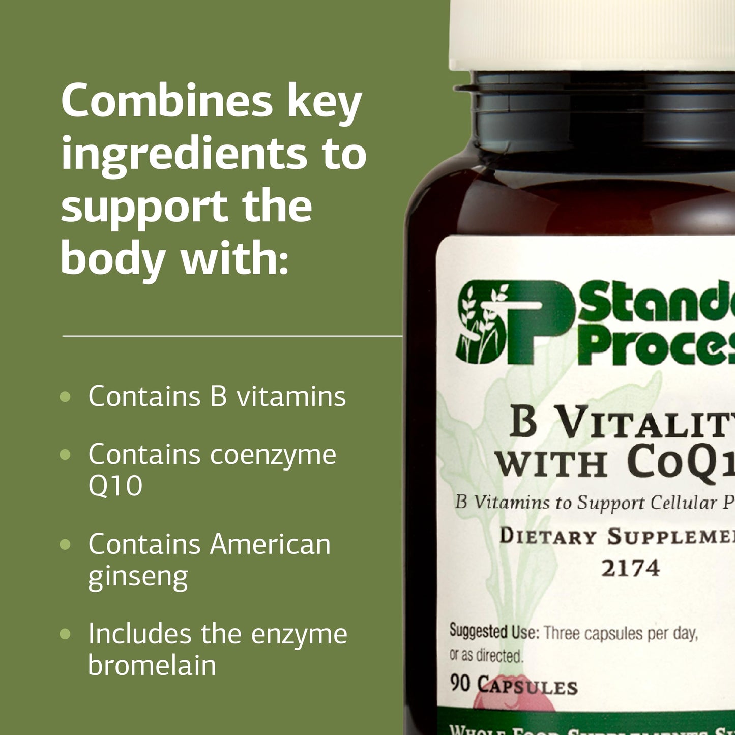 Standard Process Inc. B Vitality with Coq10 Capsules 90 Count