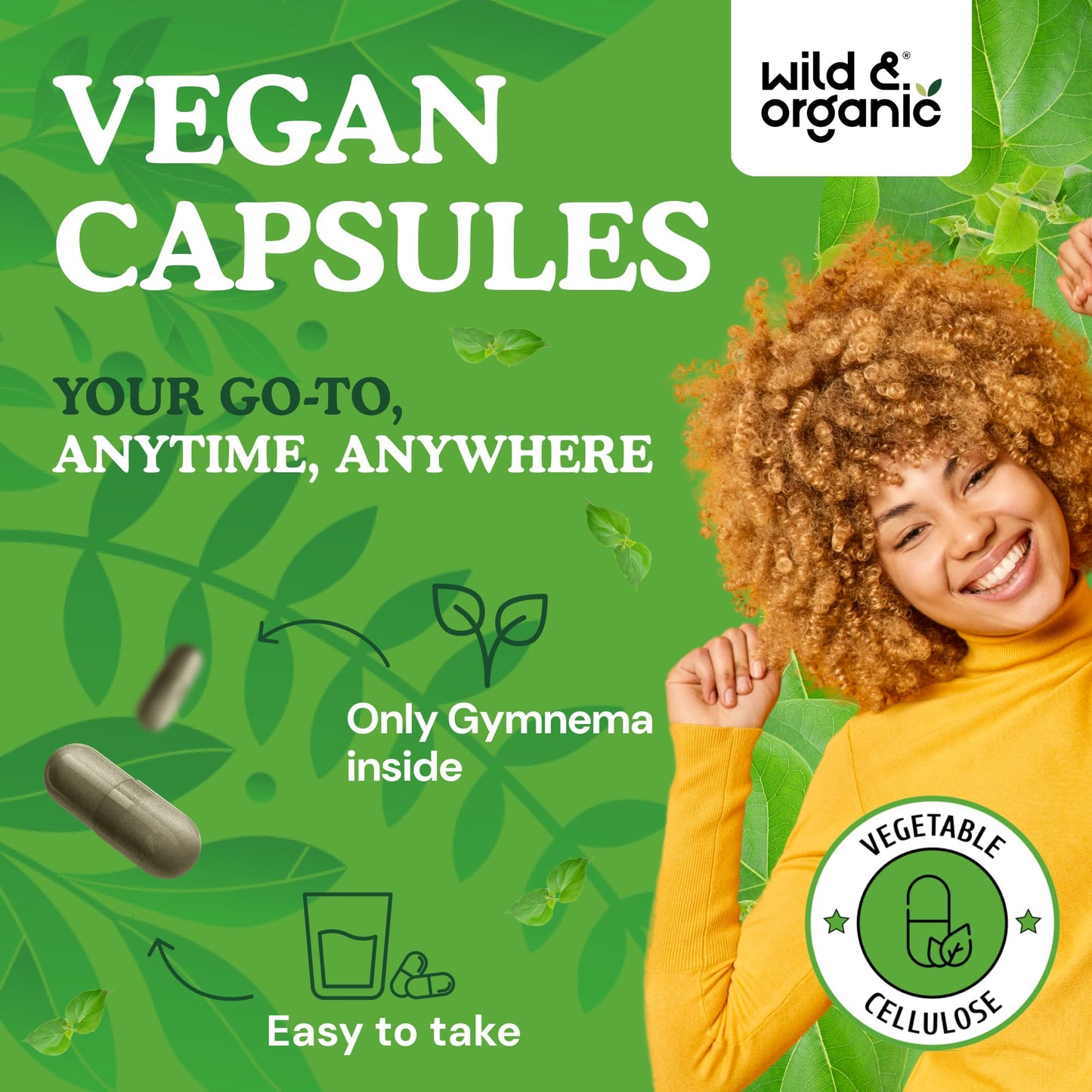 Wild & Organic Gymnema Capsules 600 mg, 180 Count