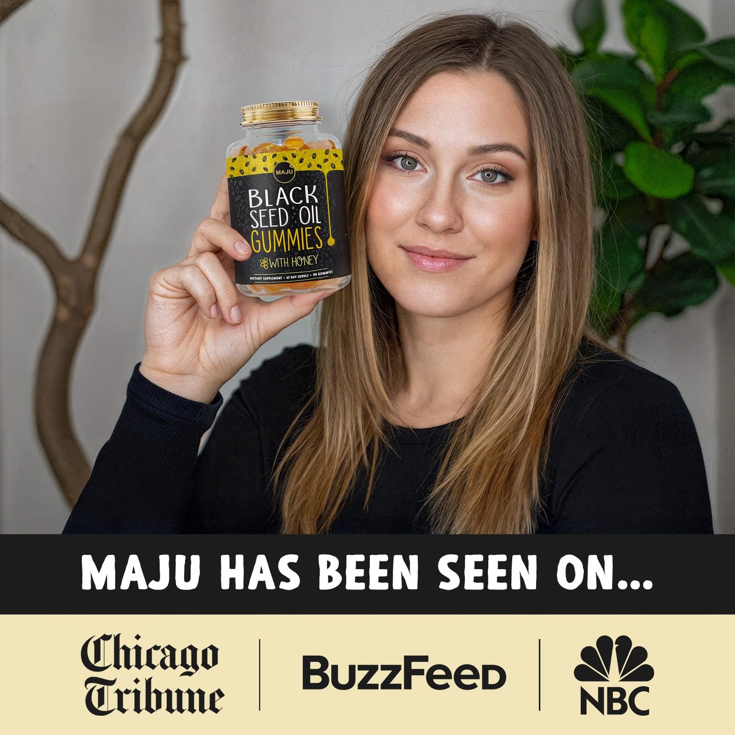 Maju Superfoods Black Seed Oil with Honey 500mg BSO, Gummy, 90 Count