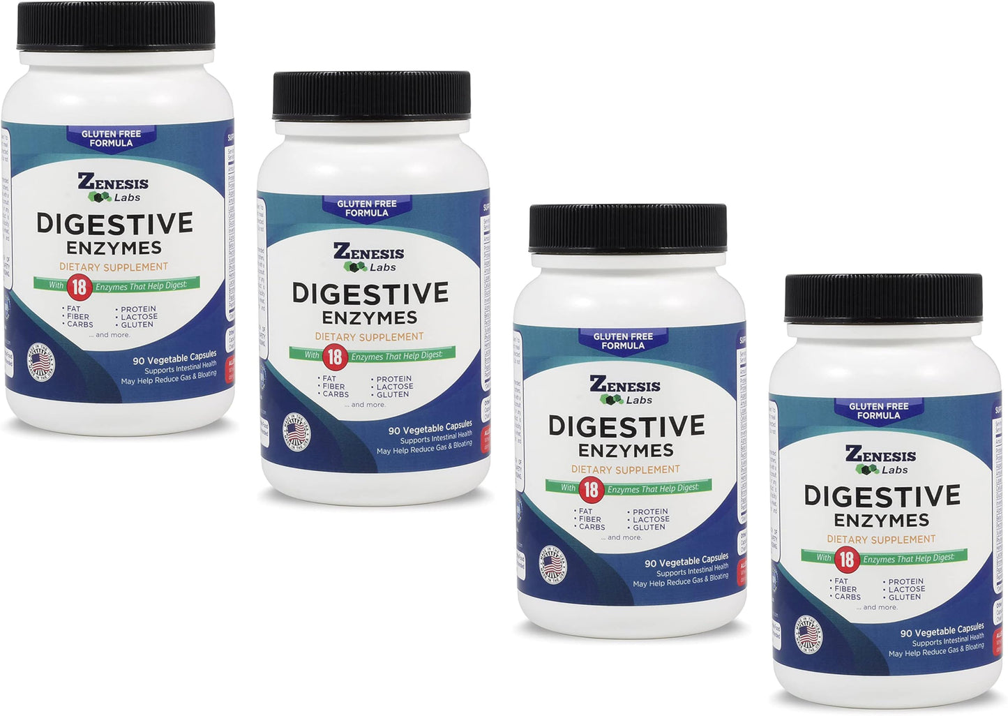 Zenesis Labs Digestive Enzymes with Amylase, Bromelain, Protease, Lipase & 14 Other Enzymes, 360 Capsules