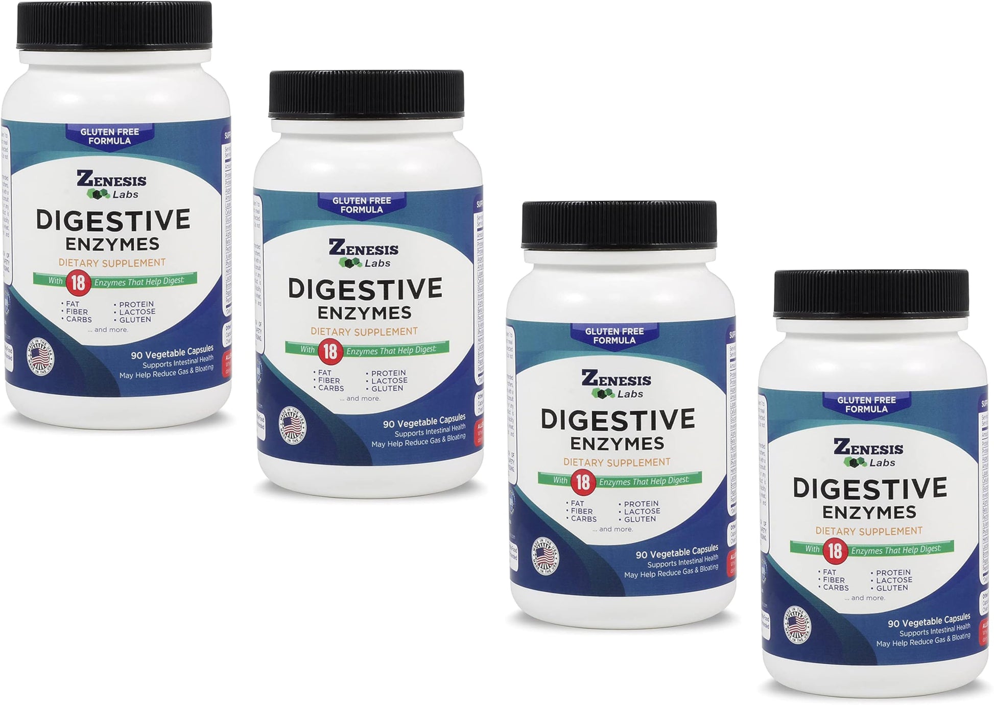 Zenesis Labs Digestive Enzymes with Amylase, Bromelain, Protease, Lipase & 14 Other Enzymes, 360 Capsules