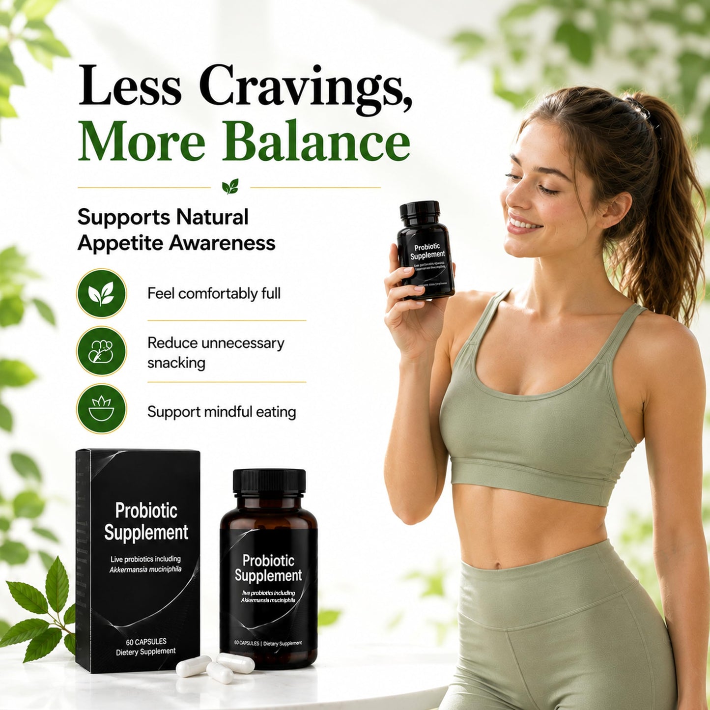 ZENJNG Gut Health Support Prebiotic & Probiotic Blend with Akkermansia, Clostridium Butyricum & Bifidobacterium Microbiome Balance & Daily Digestive Wellness Capsules 60